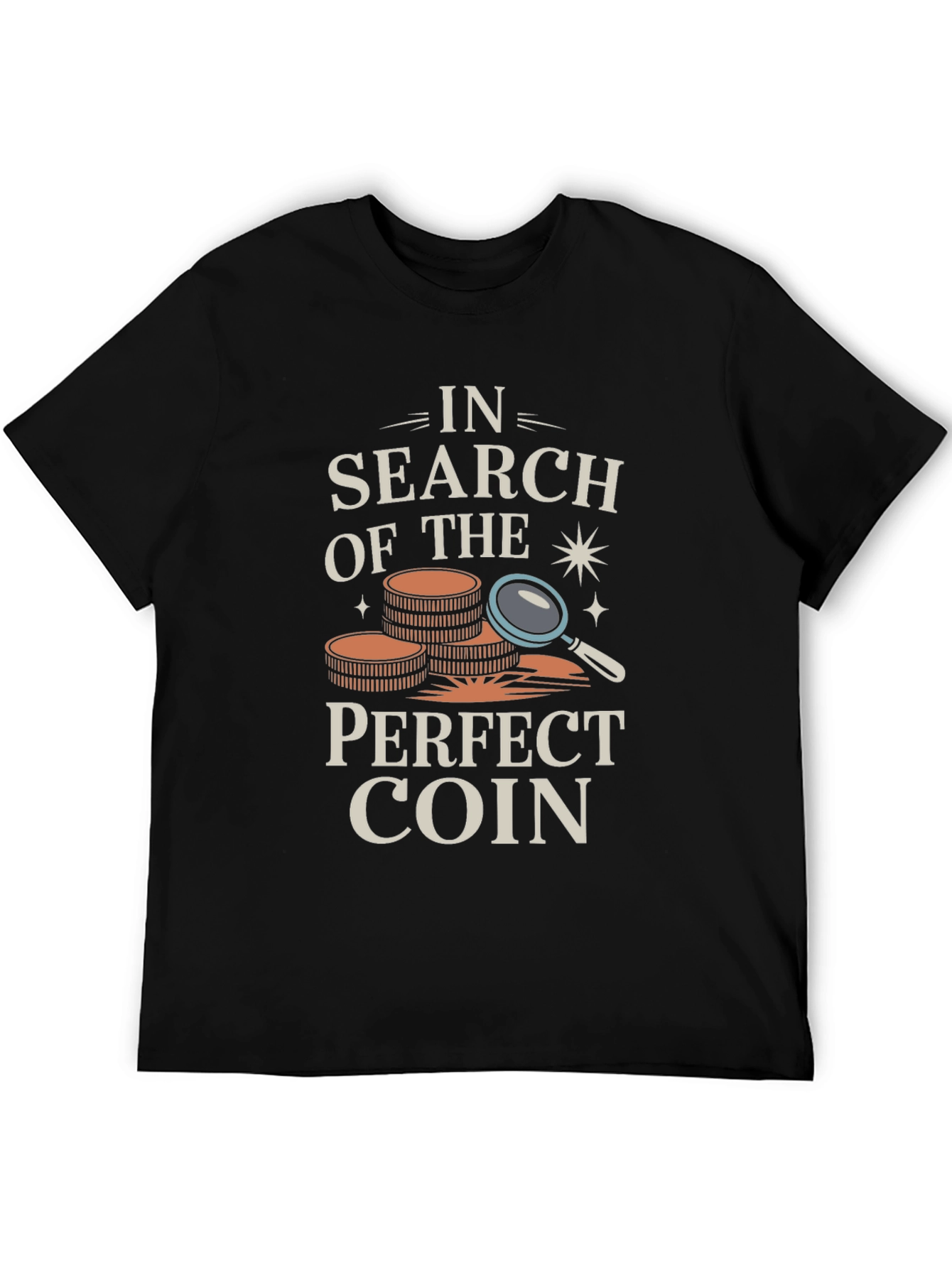 Black Coin Collector T-Shirt - In Search of The Perfect Coin view 5