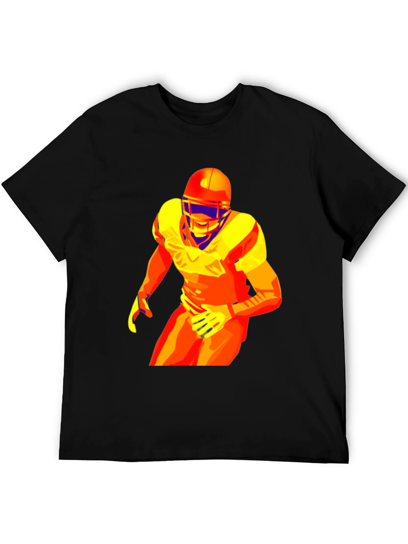 Black Football Player Graphic Tee - Premium Cotton Blend view 5