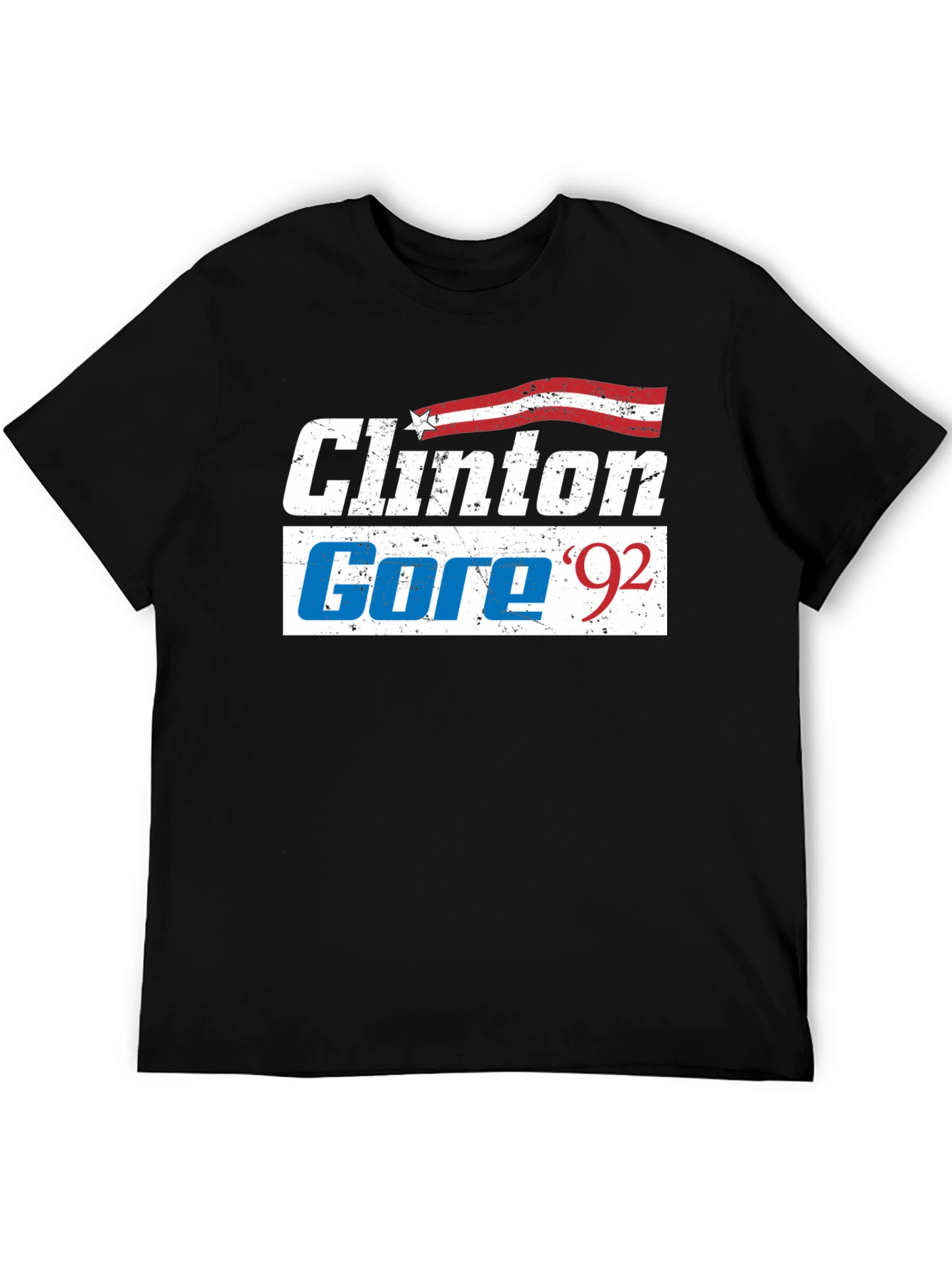 Black Clinton Gore '92 Retro T-Shirt view 5
