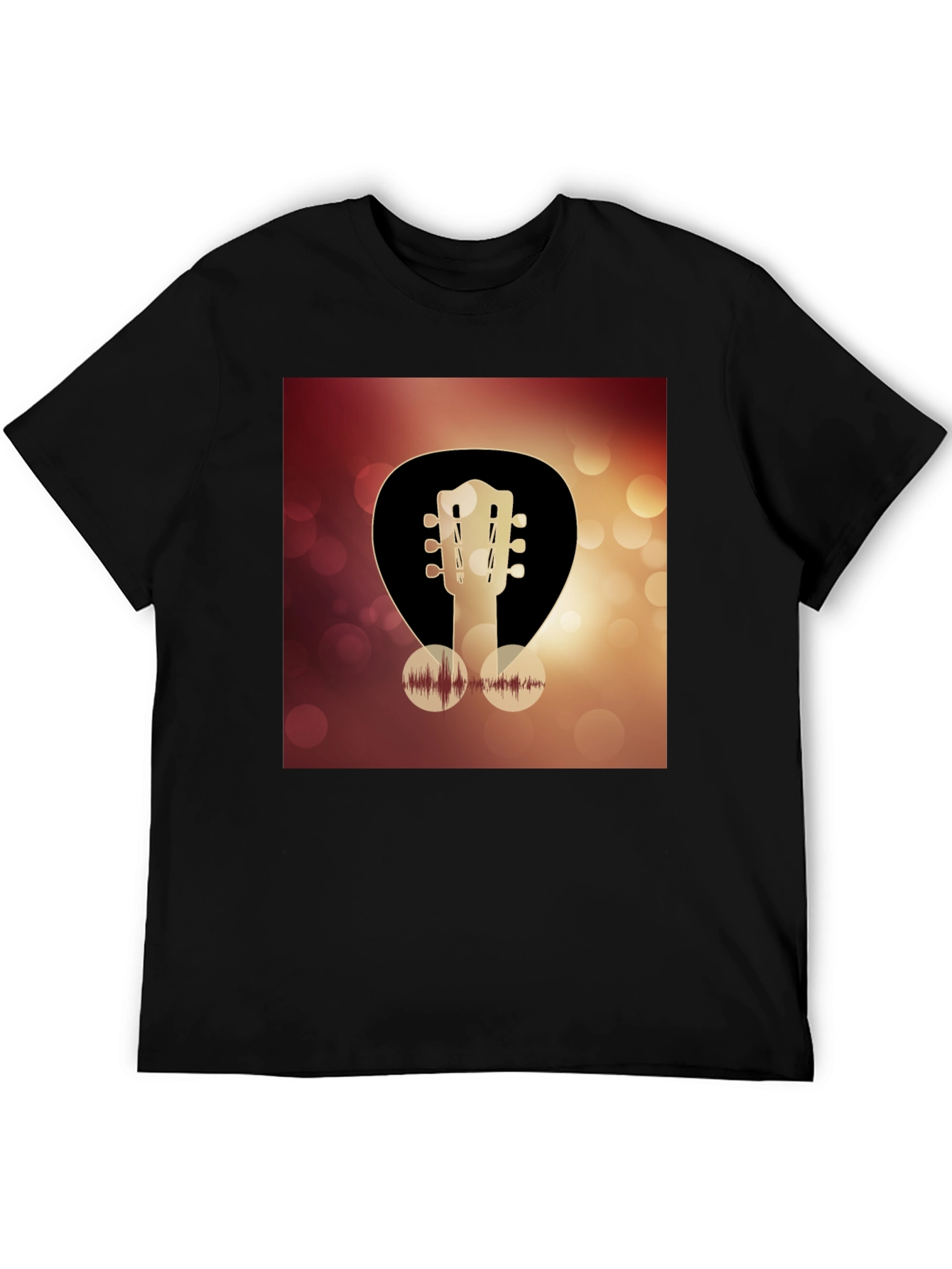 Black Guitar Headstock Graphic Tee - Music Lover T-Shirt view 5