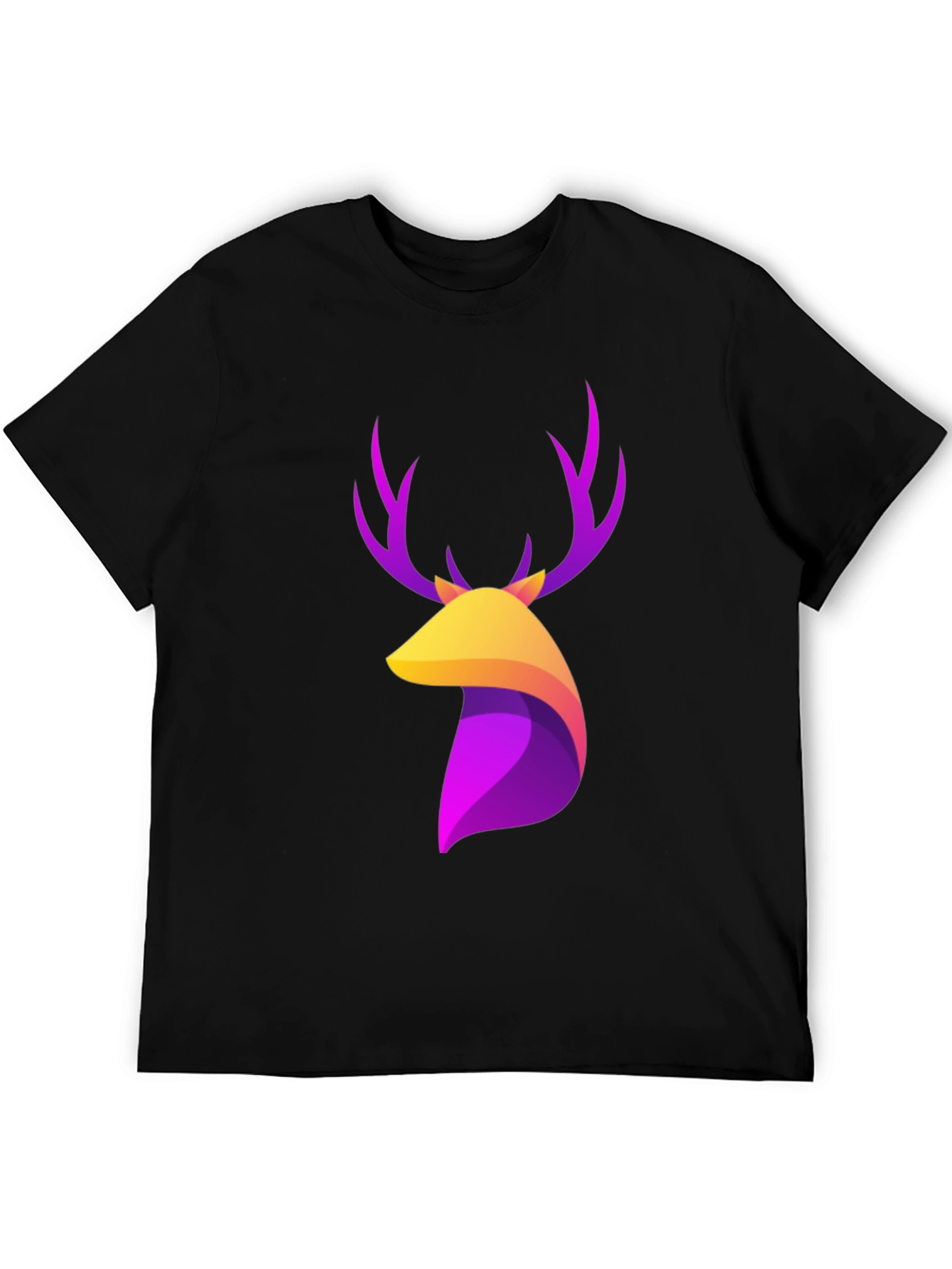 Black Stylish Deer Graphic T-Shirt - Modern Design view 5