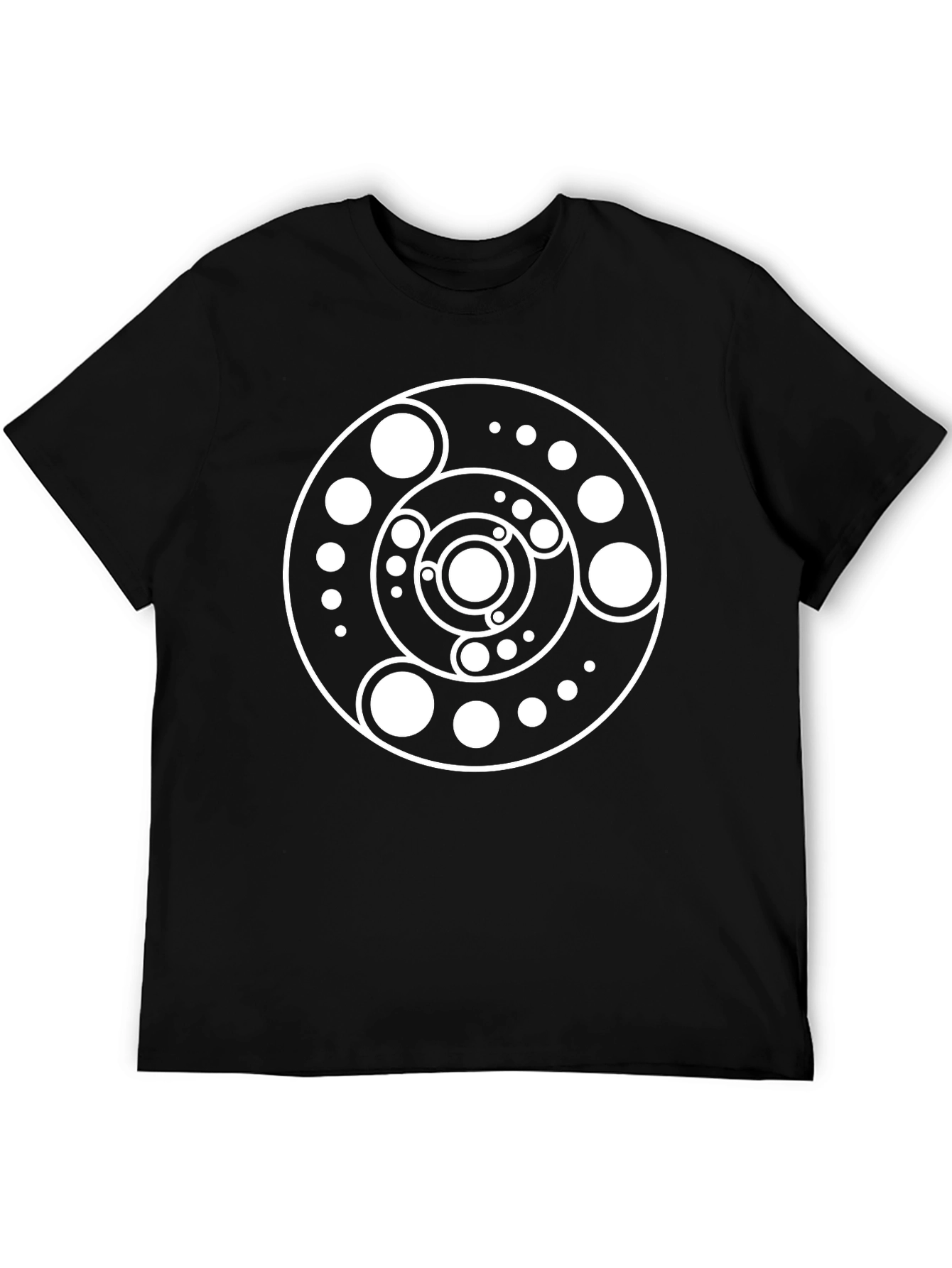 Black Geometric Circle Graphic Black T-Shirt view 5