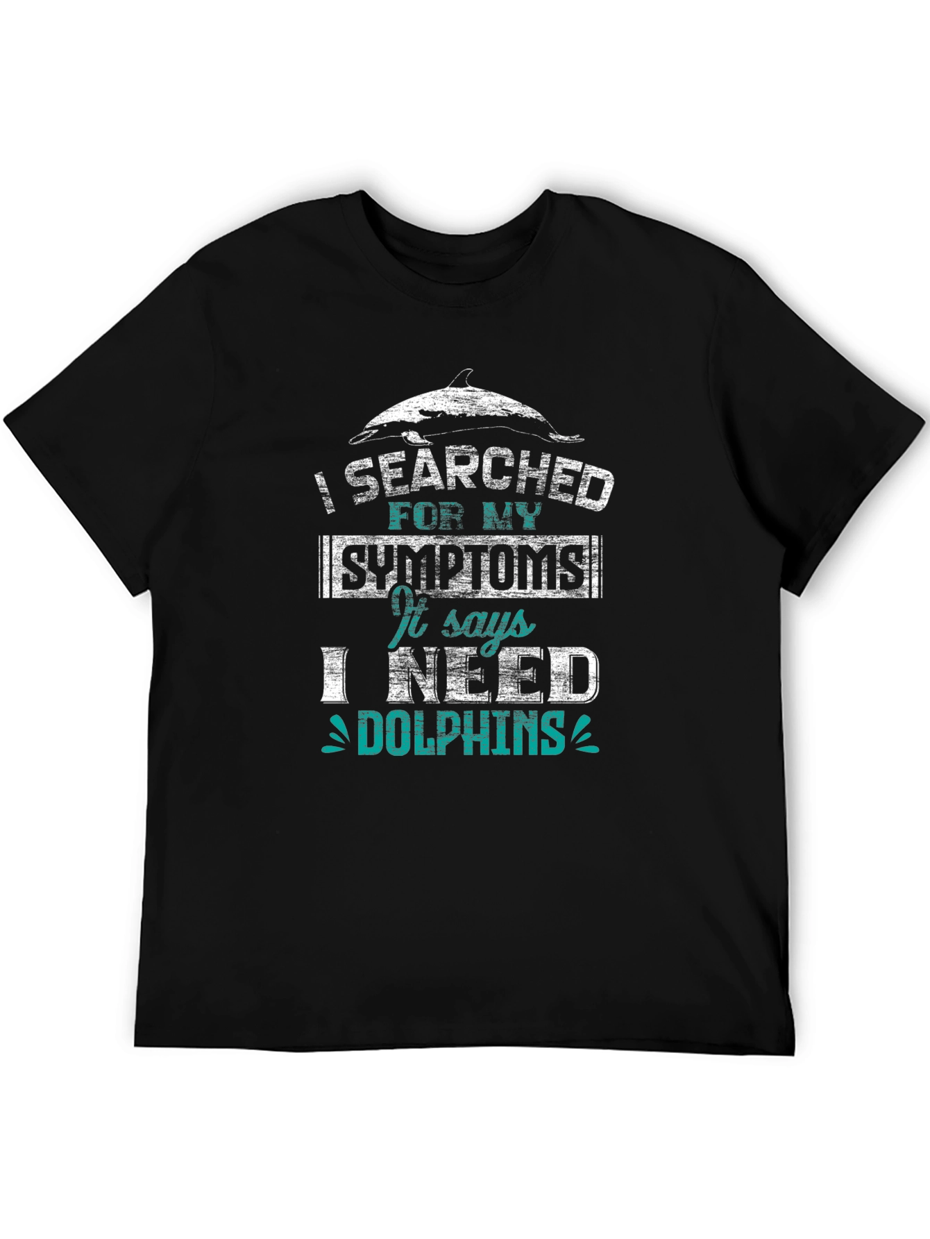 Black I Need Dolphins Graphic Tee - Unisex Cotton T-Shirt view 5