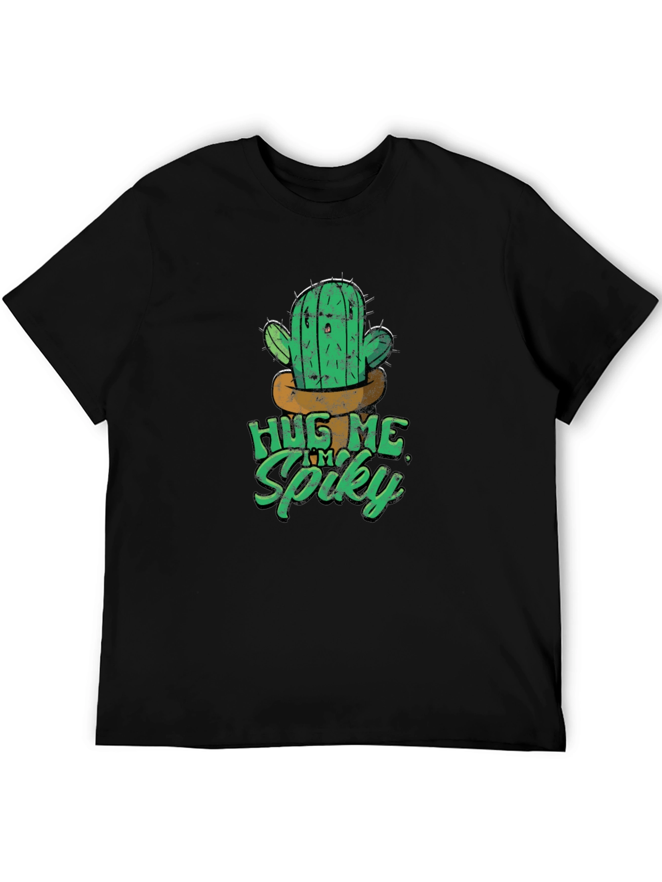 Black Hug Me I'm Spiky Cactus T-Shirt view 5