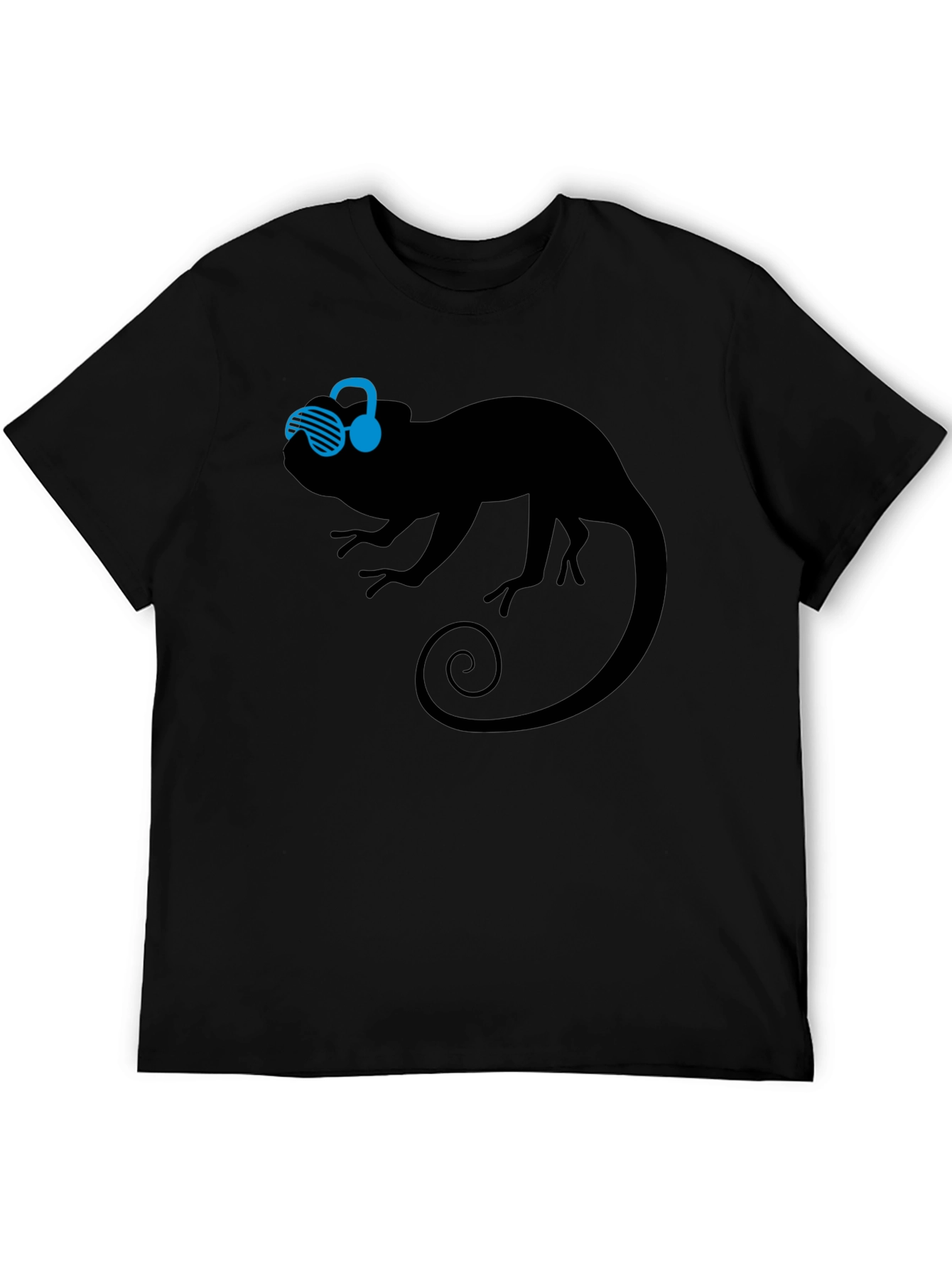 Black Cool Chameleon Graphic Tee view 5