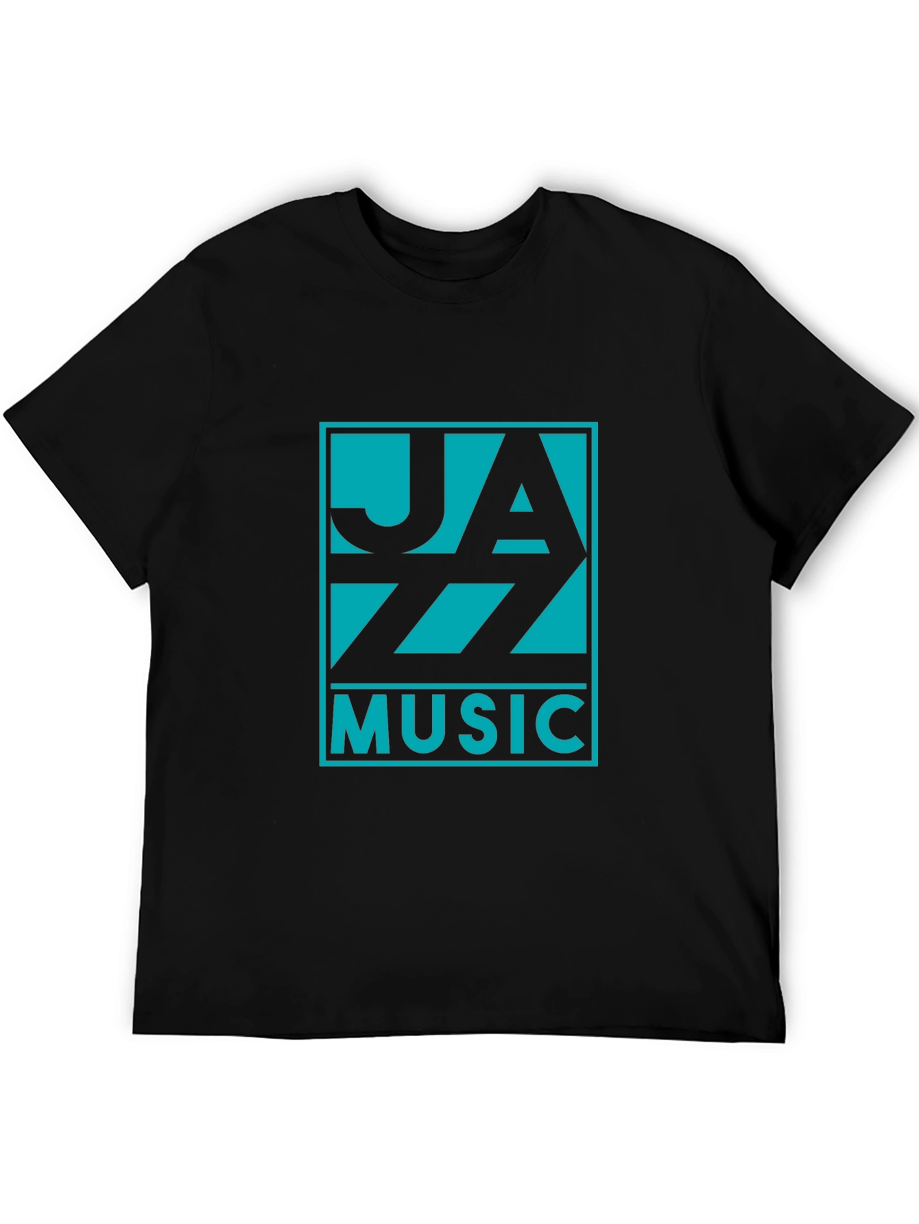 Black Jazz Music Graphic Tee - Black Cotton T-Shirt view 5