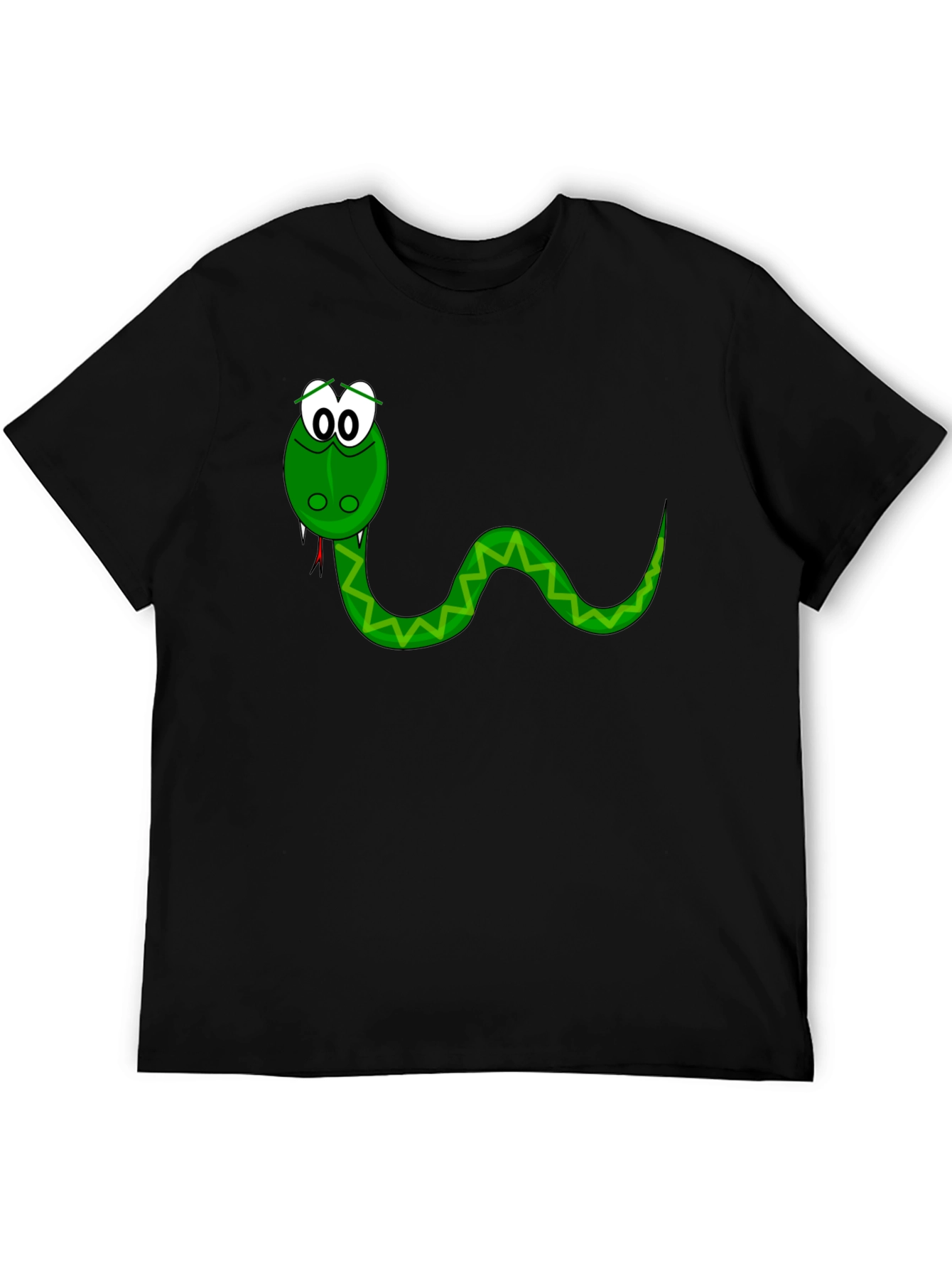 Black Cartoon Snake Graphic Tee - Black view 5
