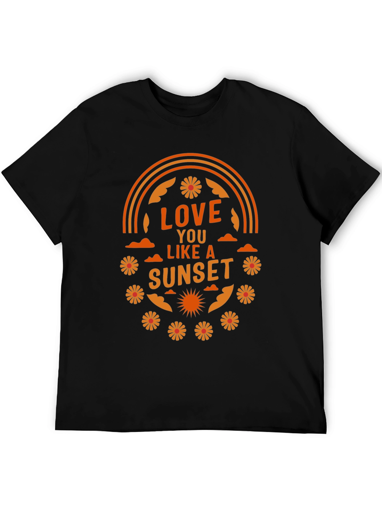 Black Love You Like a Sunset Graphic T-Shirt - Black view 5