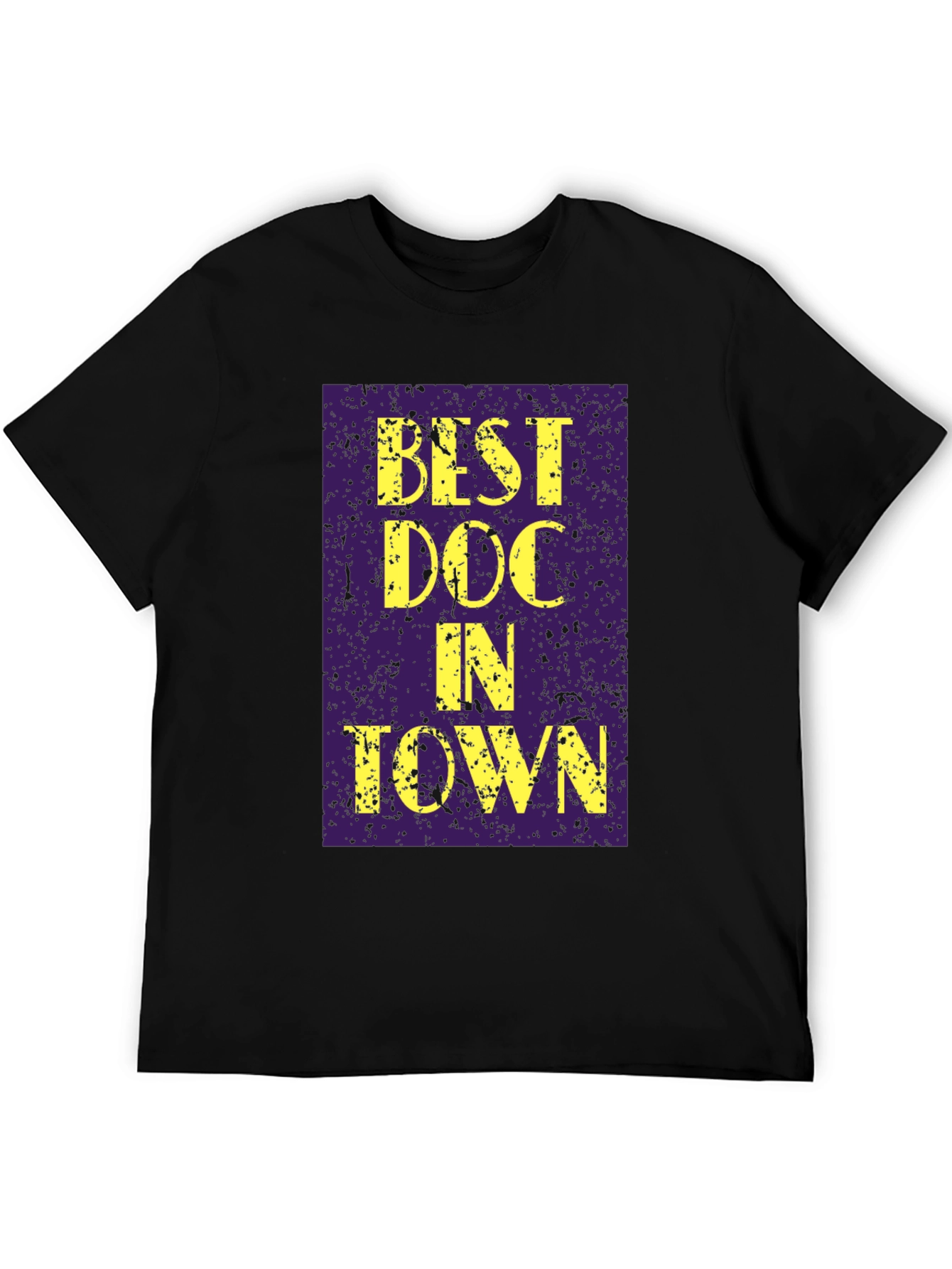 Black Best Doc In Town Graphic Tee - Novelty Doctor T-Shirt view 5