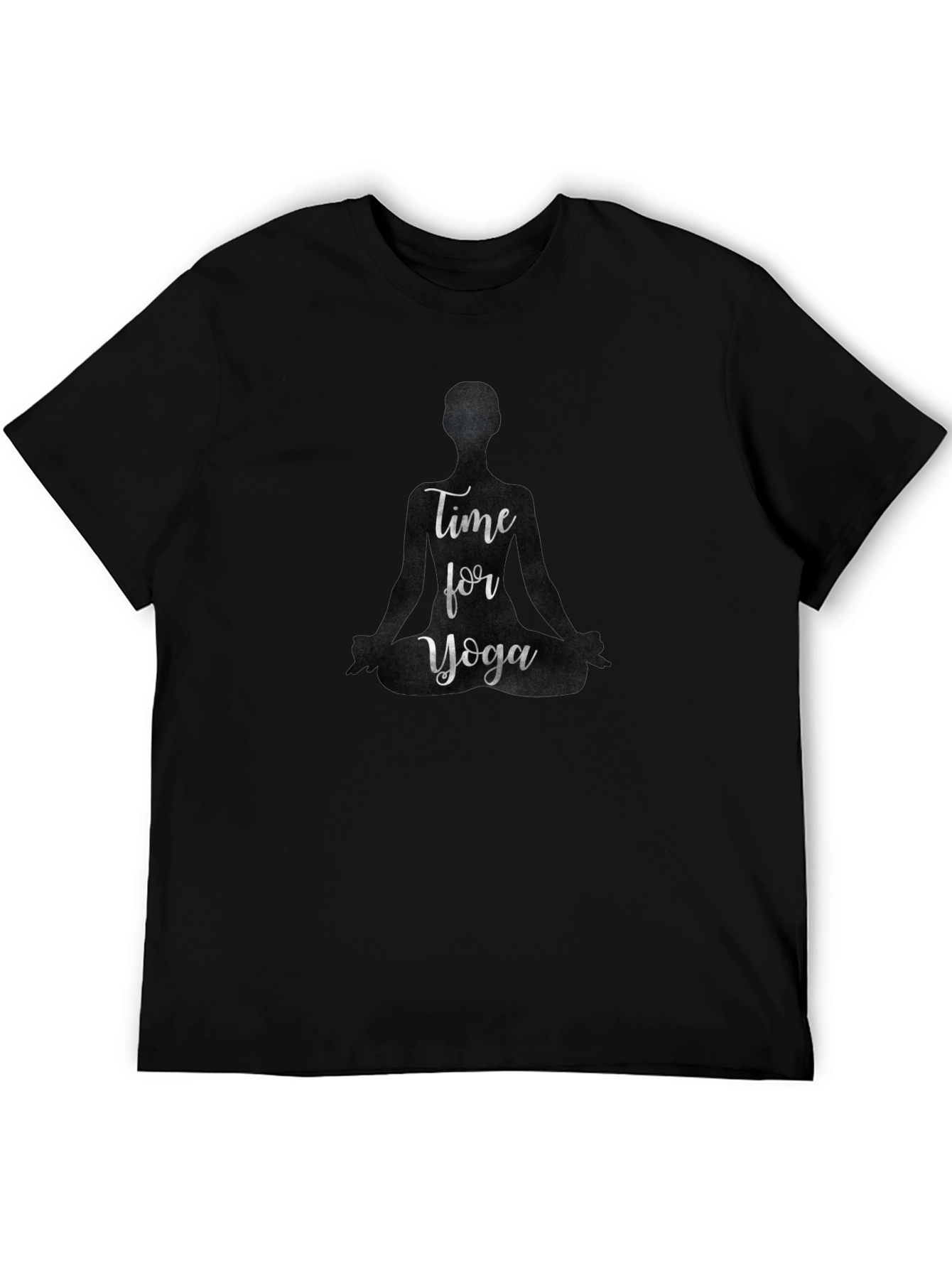 Black Time for Yoga Graphic Tee - Meditation T-Shirt view 5