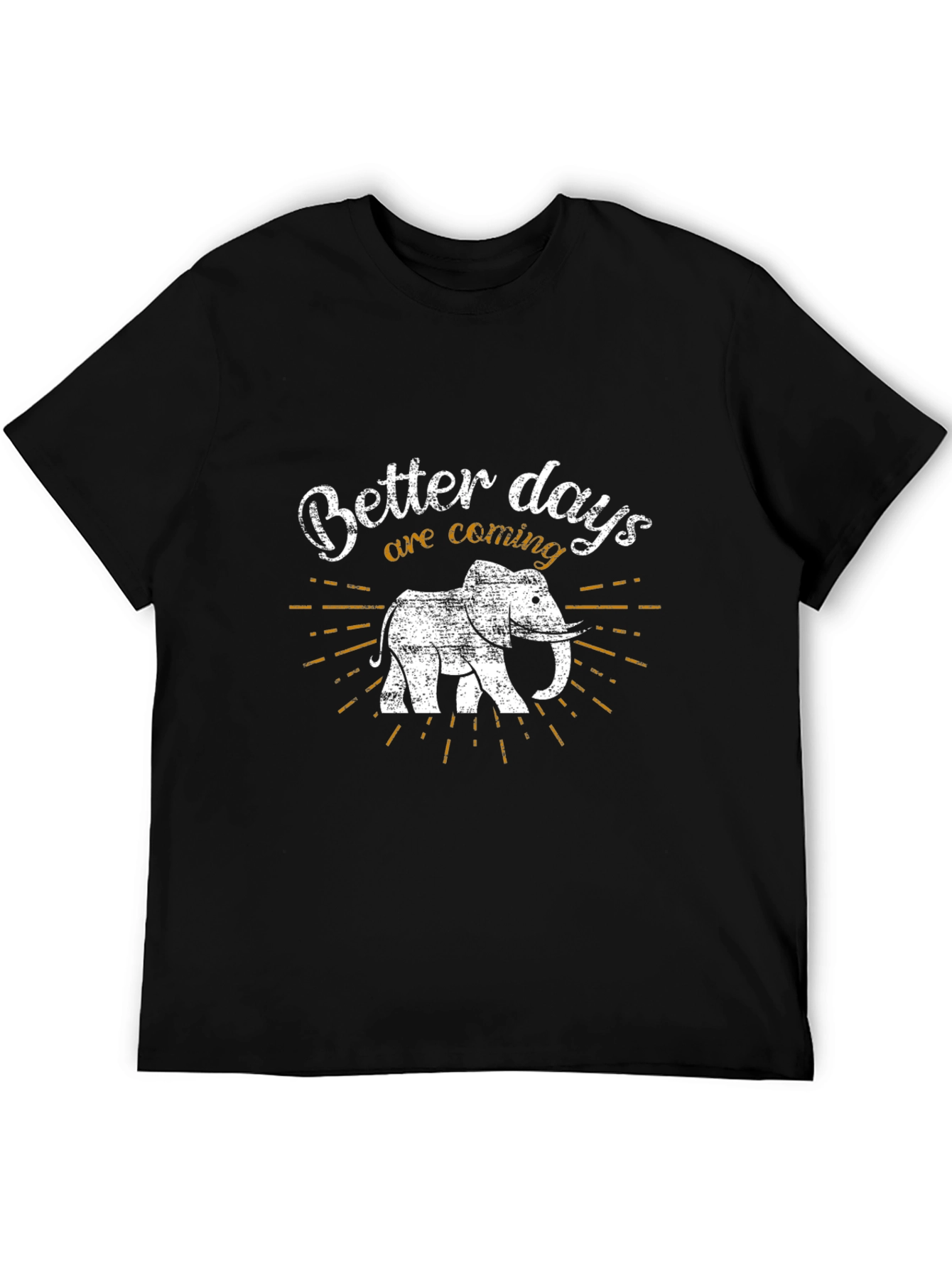 Black Better Days Elephant Graphic Tee - Soft Cotton Blend view 5