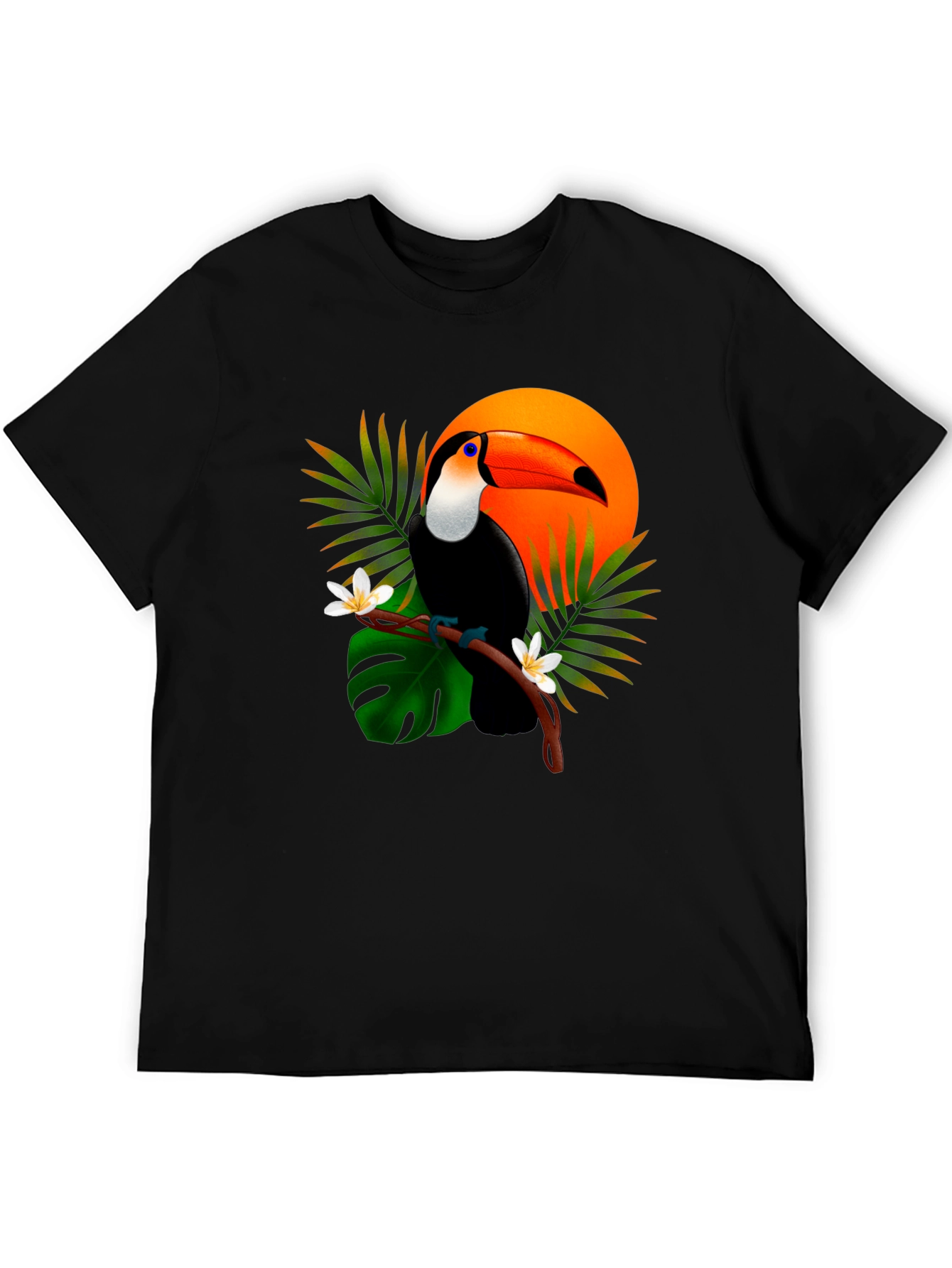 Black Tropical Toucan T-Shirt - Vibrant Graphic Tee view 5
