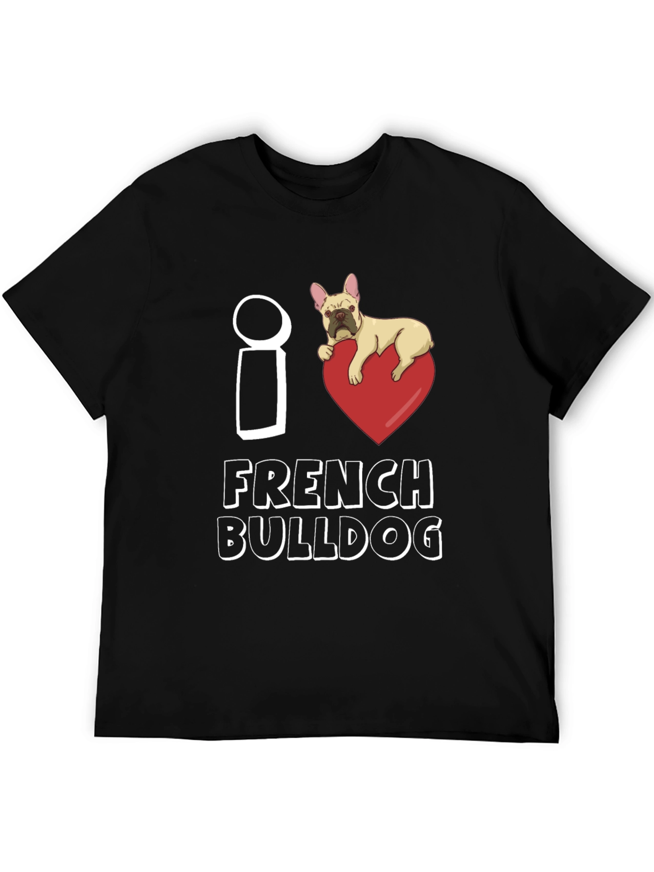 Black I Heart French Bulldog Graphic Tee - Black view 5