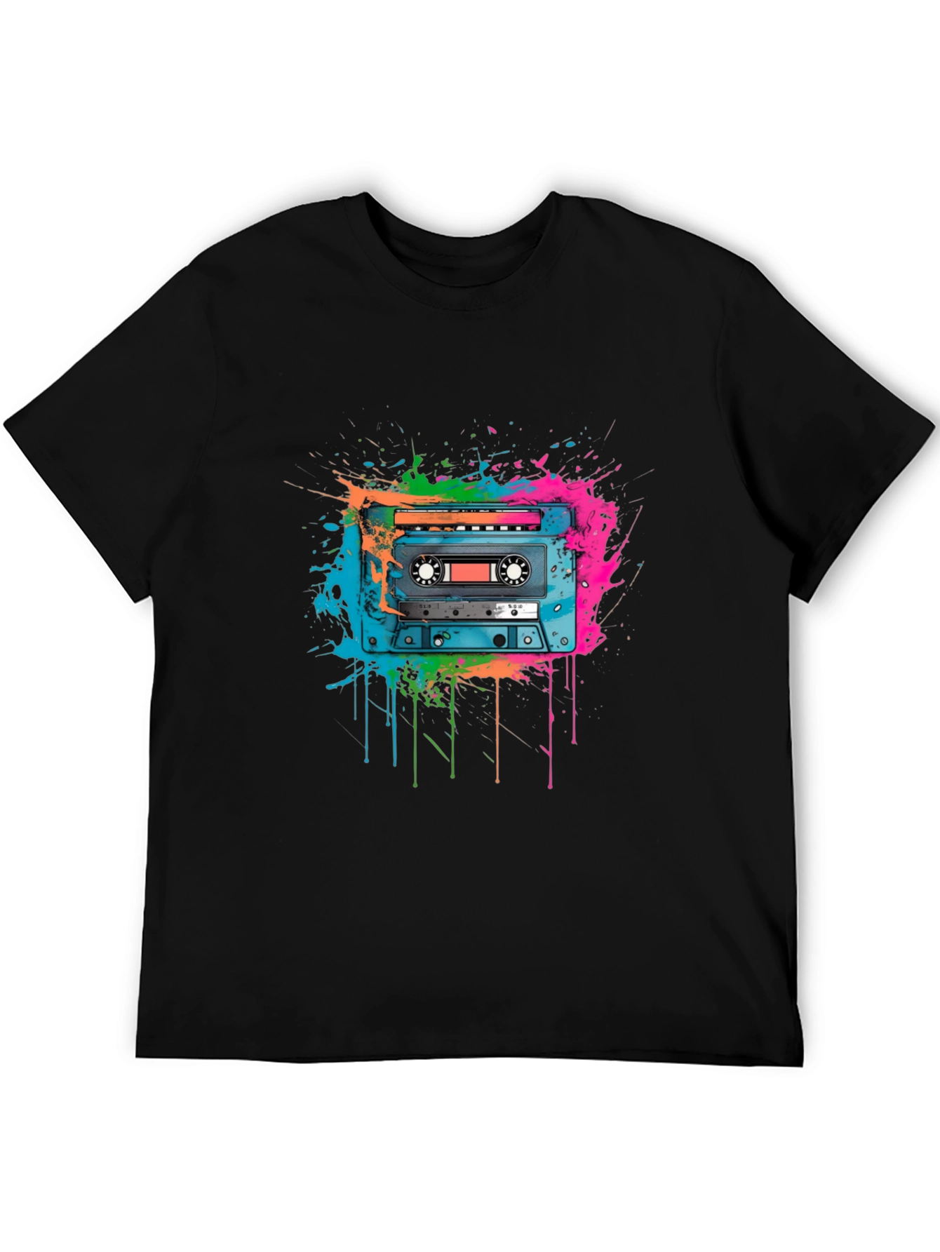 Black Retro Cassette Tape Graphic Tee view 5