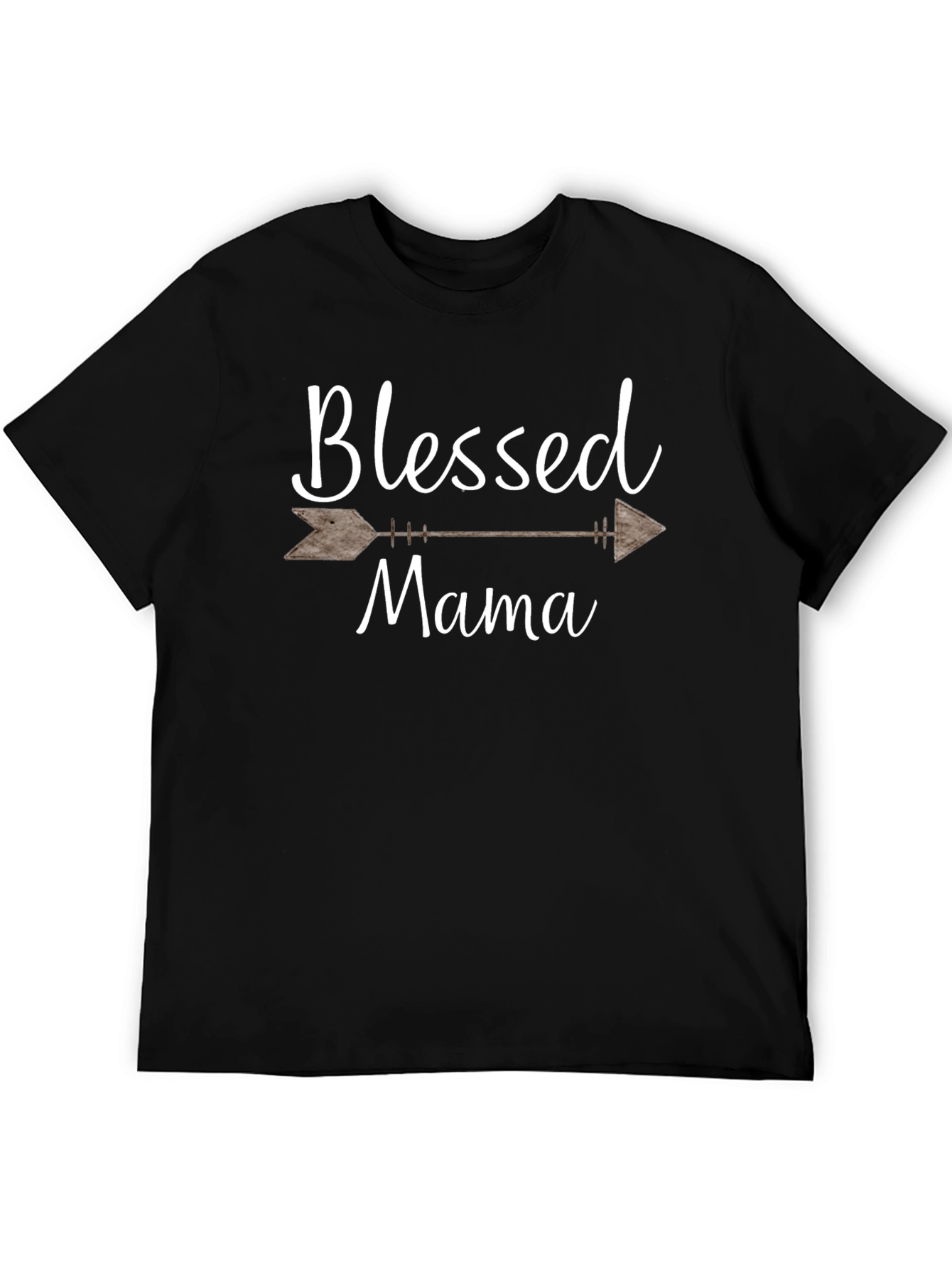Black Blessed Mama Arrow Graphic T-Shirt view 5