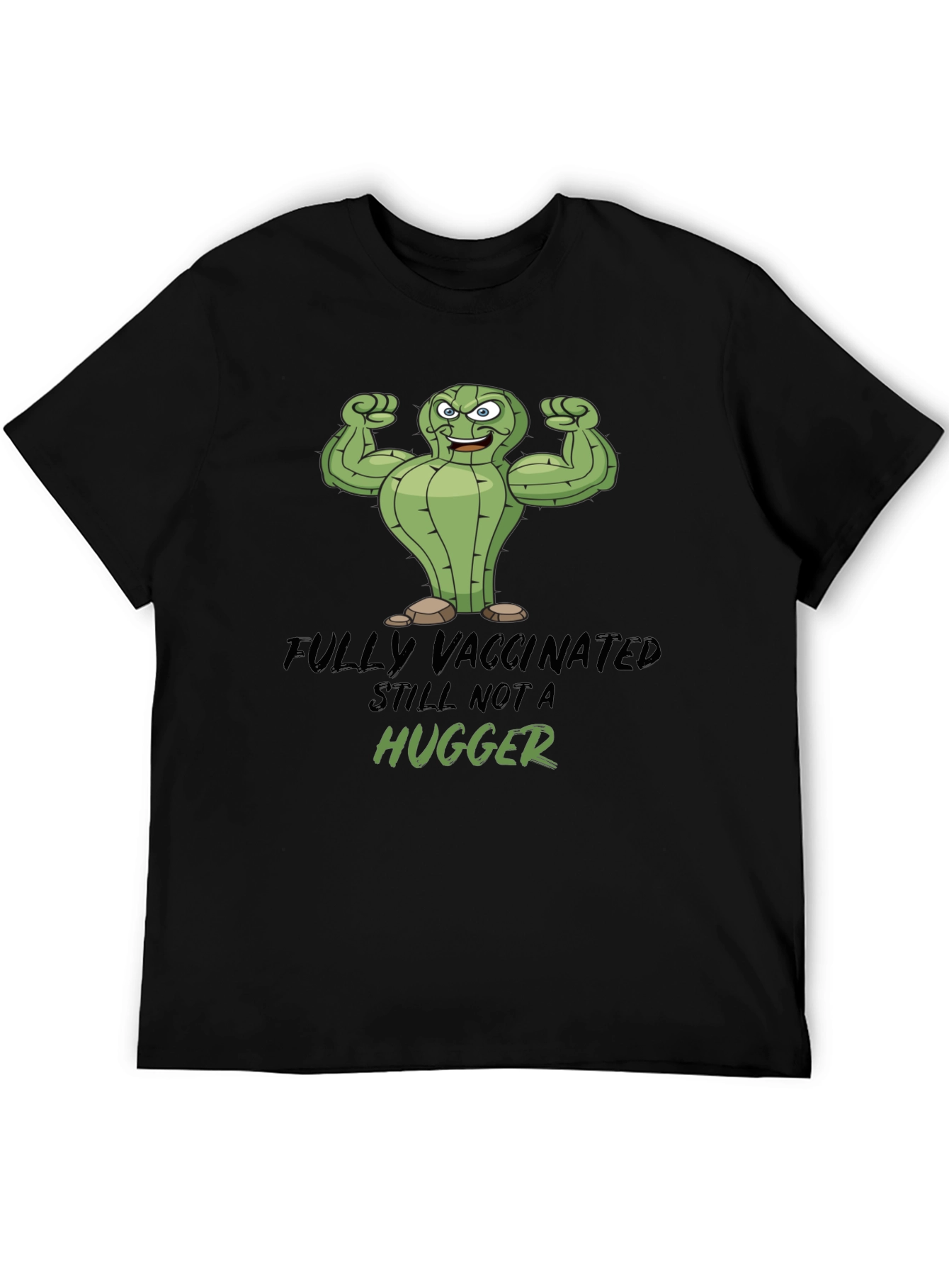 Black Fully Vaccinated Still Not a Hugger Graphic Tee view 5