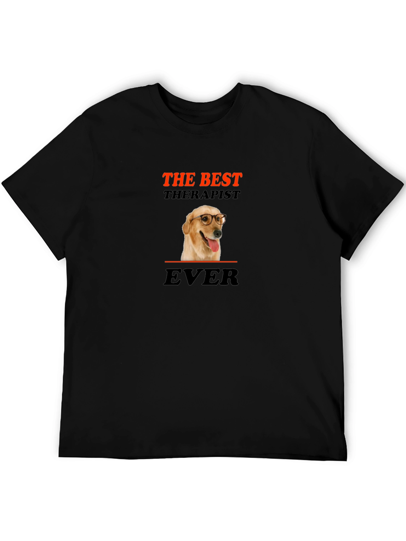 Black Best Dog Therapist Ever Graphic T-Shirt view 5