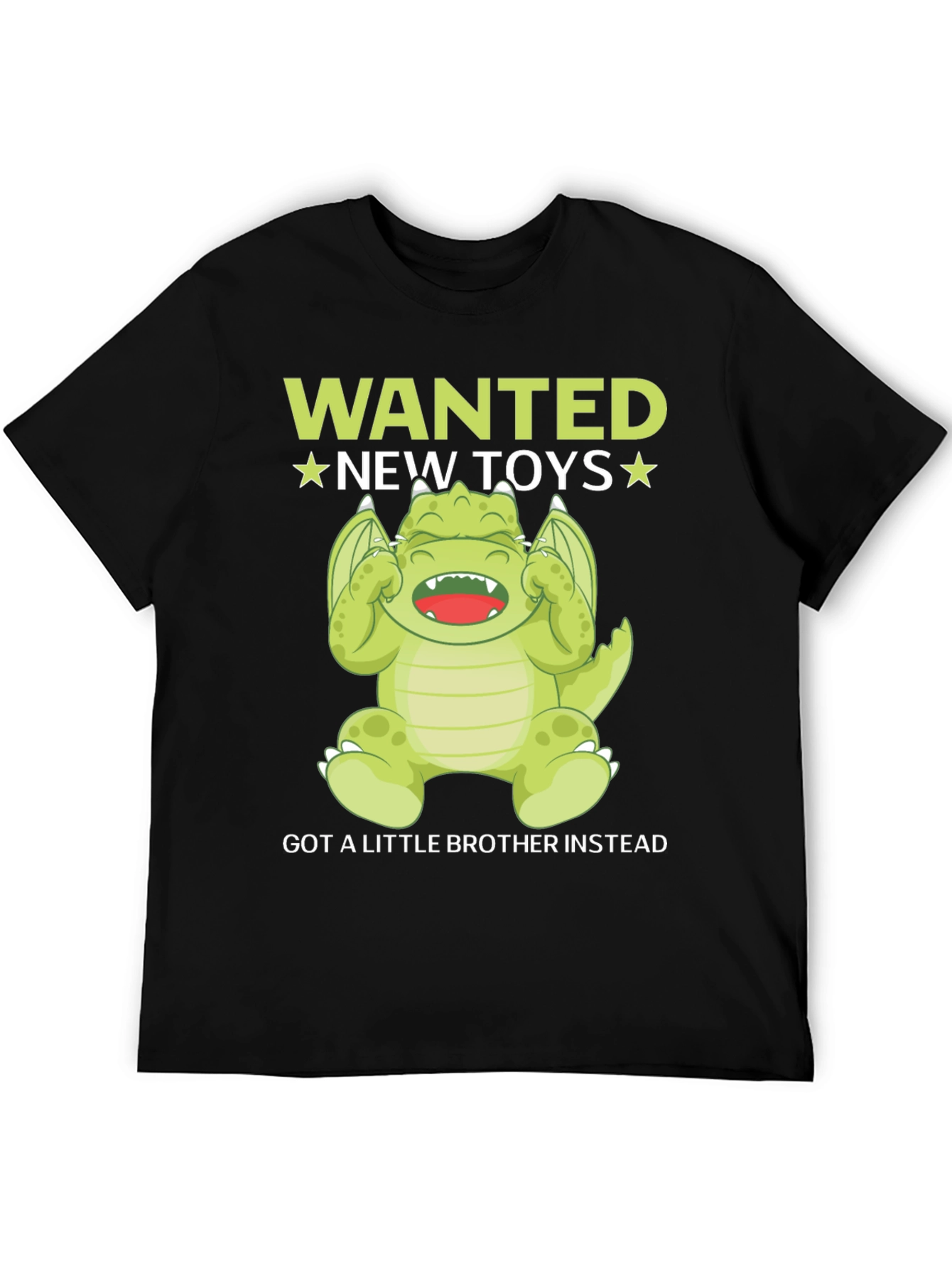 Black Wanted New Toys T-Shirt - Funny Dragon Tee view 5