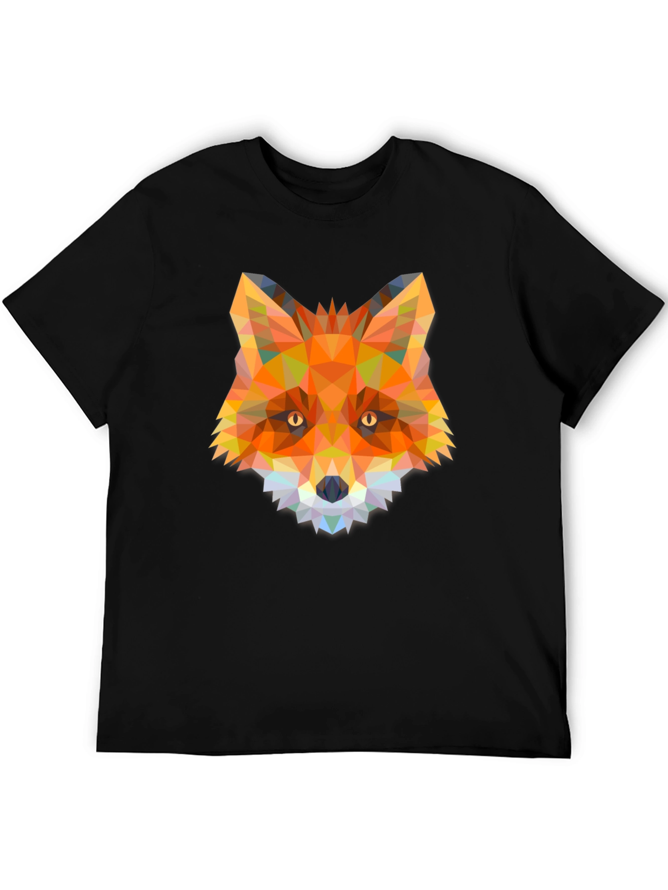 Black Geometric Fox T-Shirt - Modern Animal Design view 5