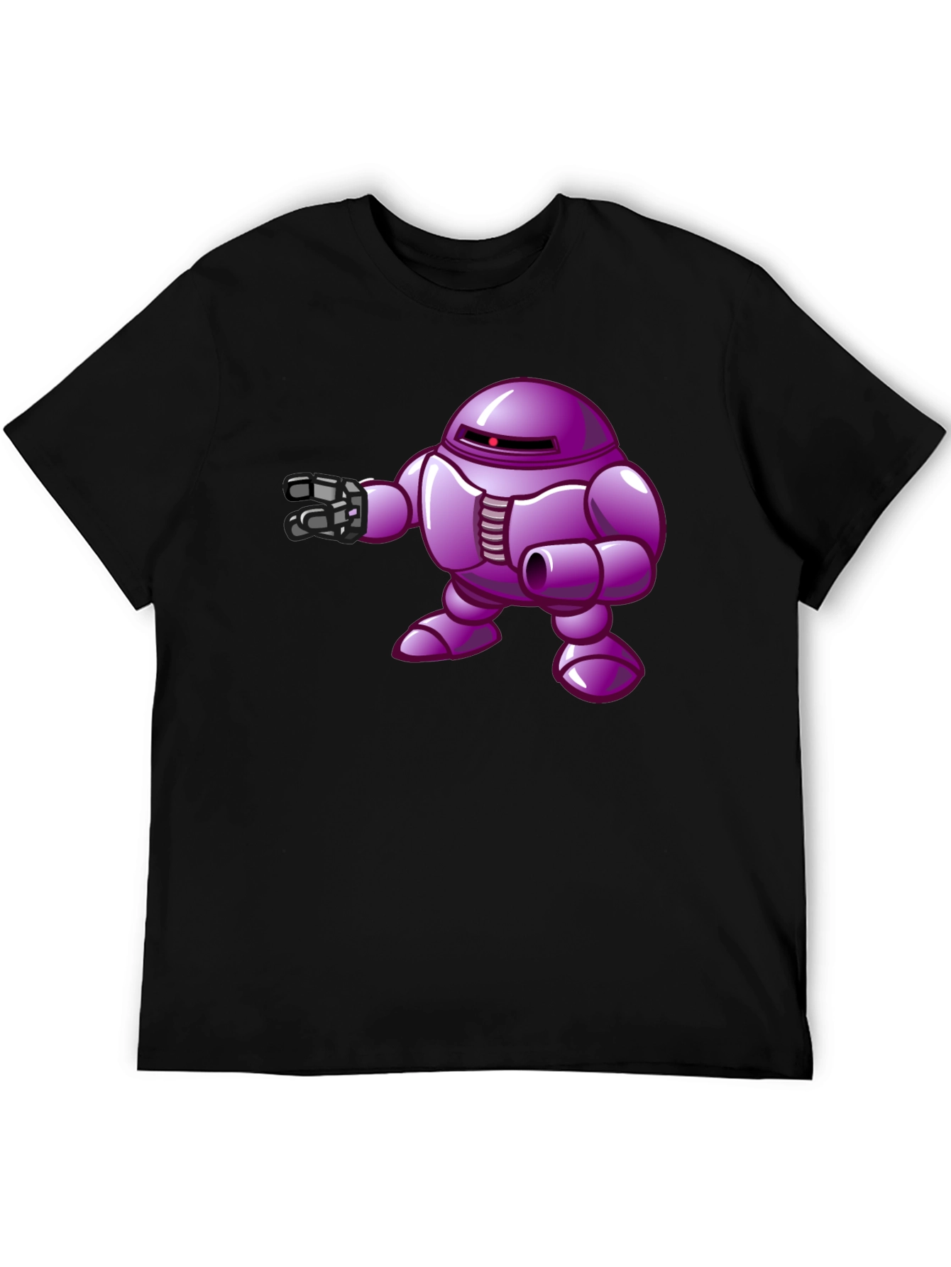 Black Purple Robot Graphic T-Shirt view 5