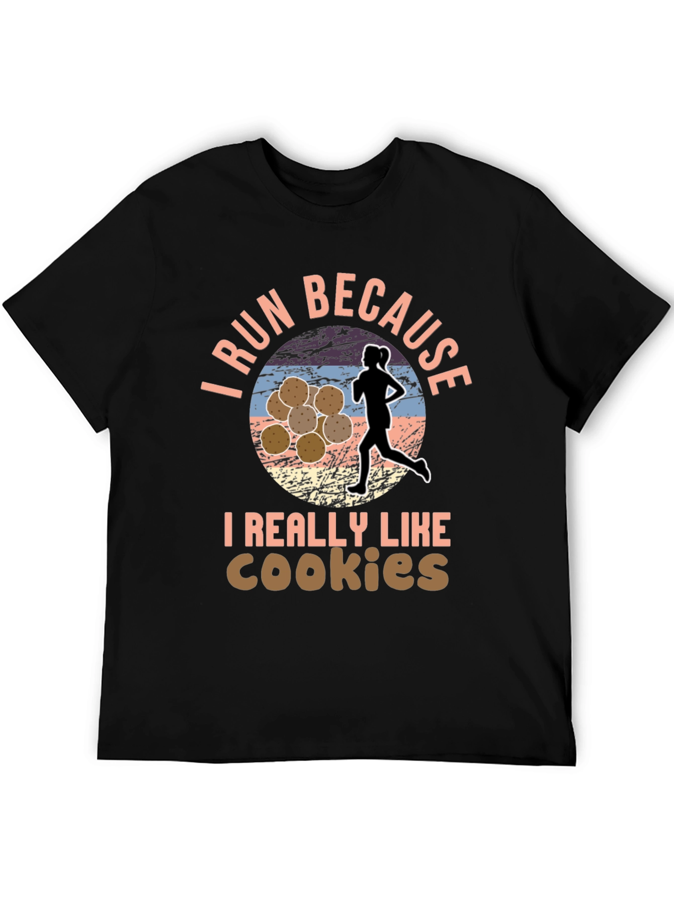 Black Run For Cookies T-Shirt, Funny Running Shirt view 5