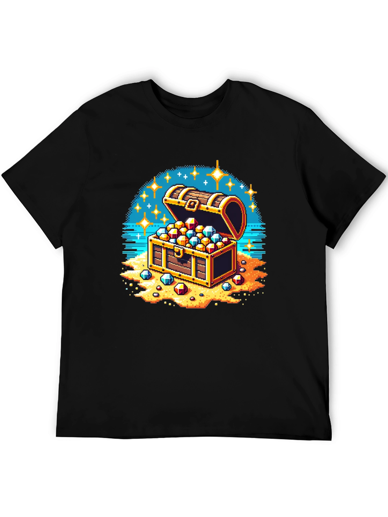 Black Pixel Treasure Chest T-Shirt view 5