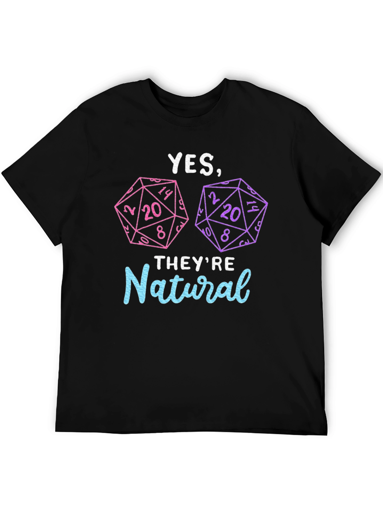 Black Natural 20 Dice T-Shirt | Dungeons and Dragons view 5