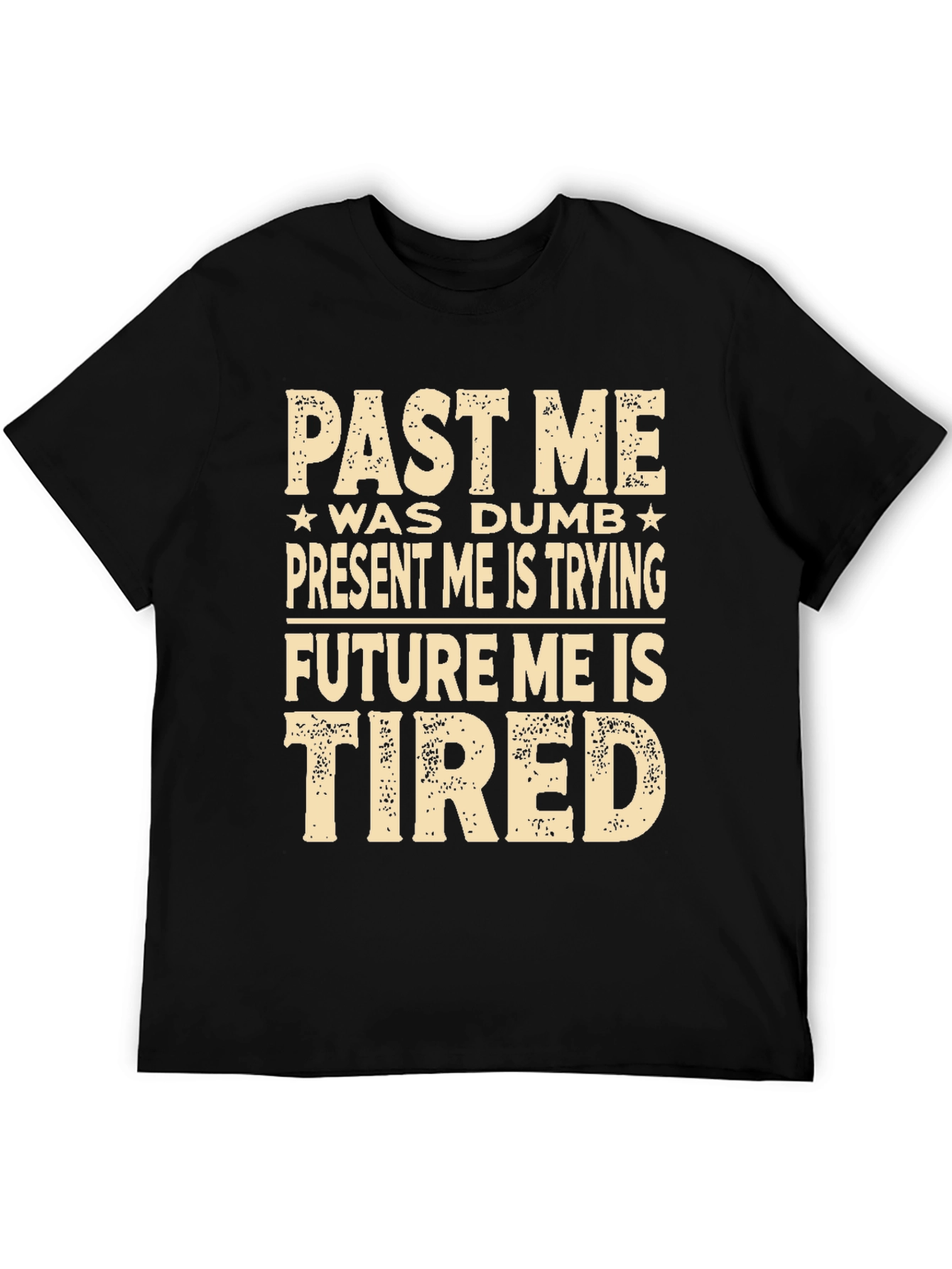 Black Funny Past, Present, Future Me Graphic T-Shirt view 5