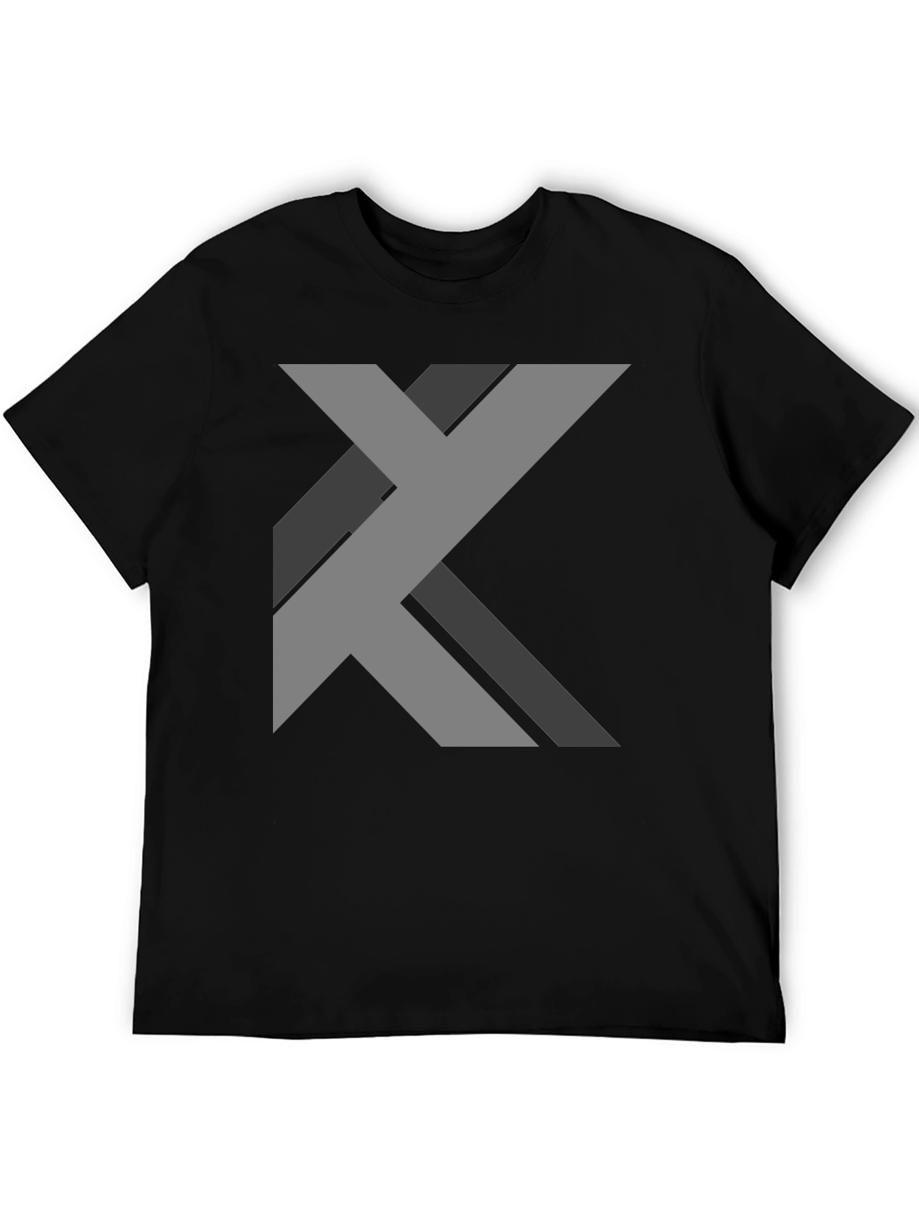 Black Modern Abstract Graphic T-Shirt - Black view 5