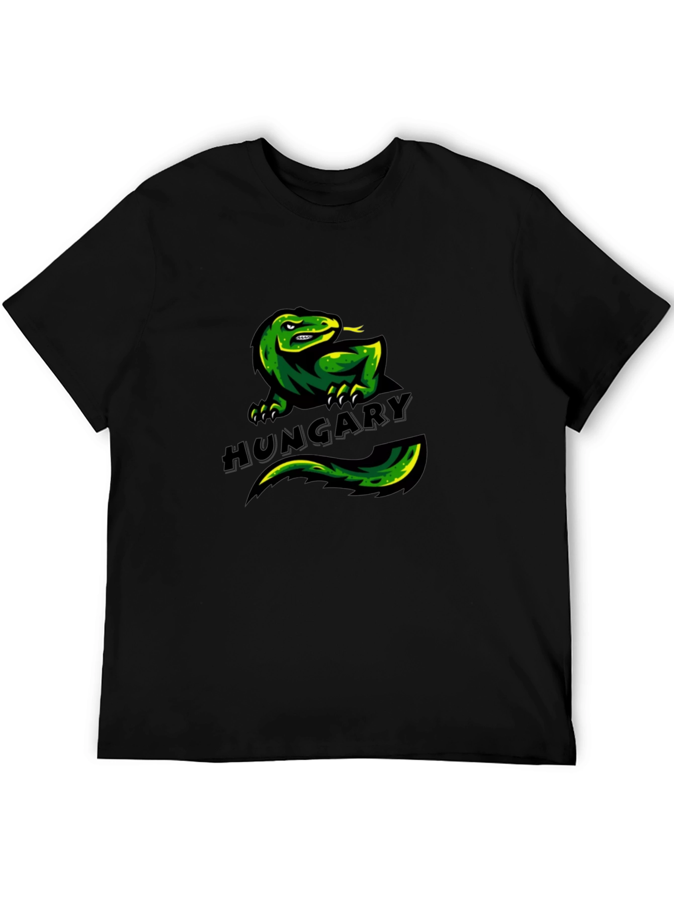 Black Hungary Lizard Graphic T-Shirt - Unique Design view 5