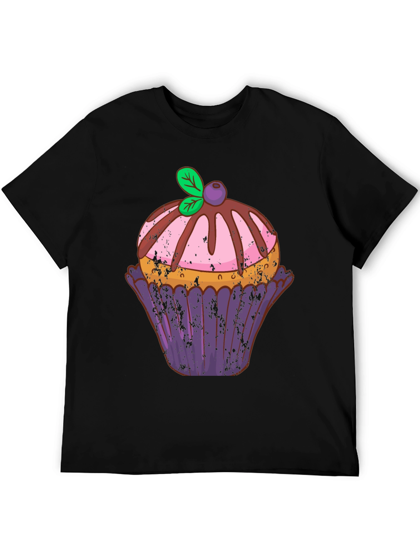 Black Cupcake Graphic Tee - Sweet Treat Design view 5