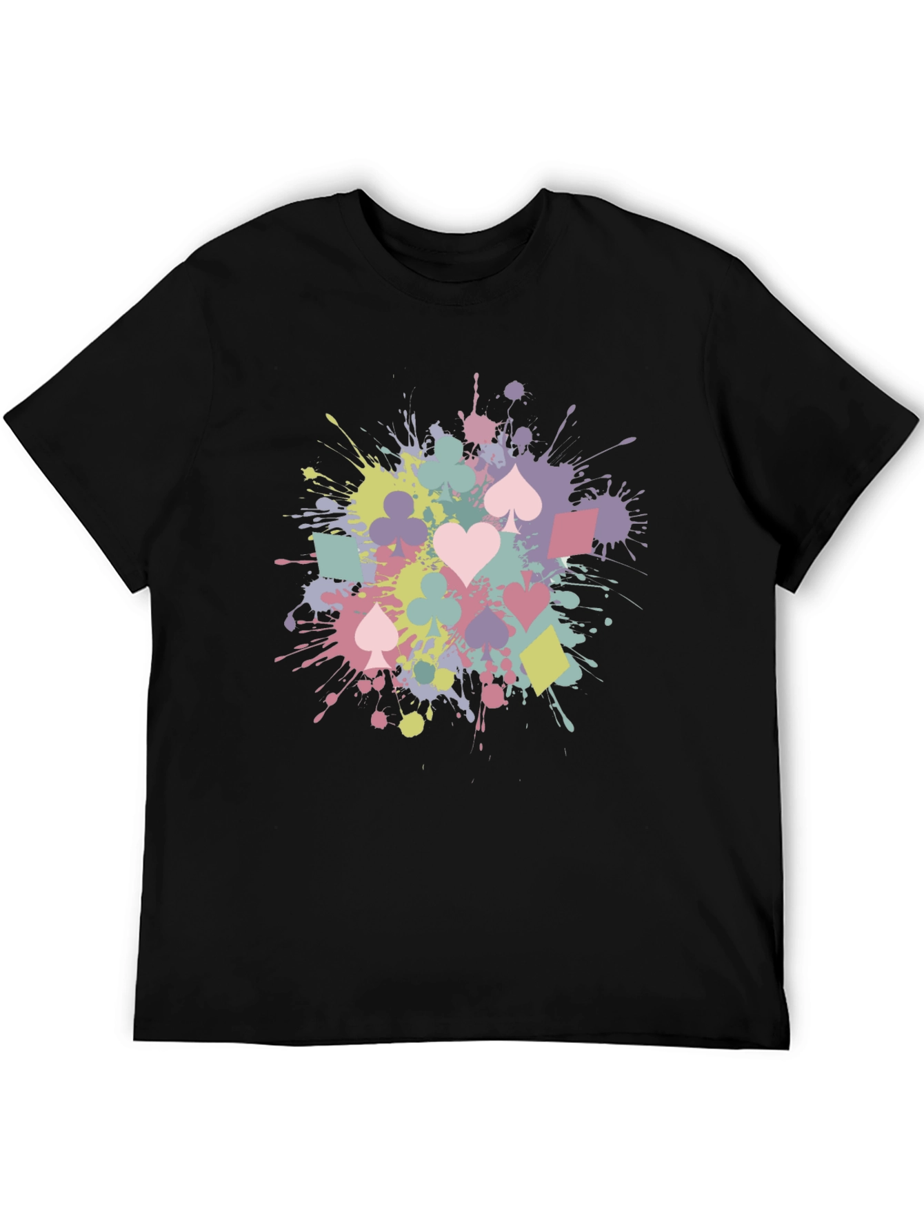 Black Playing Card Splash T-Shirt - Fun & Stylish view 5