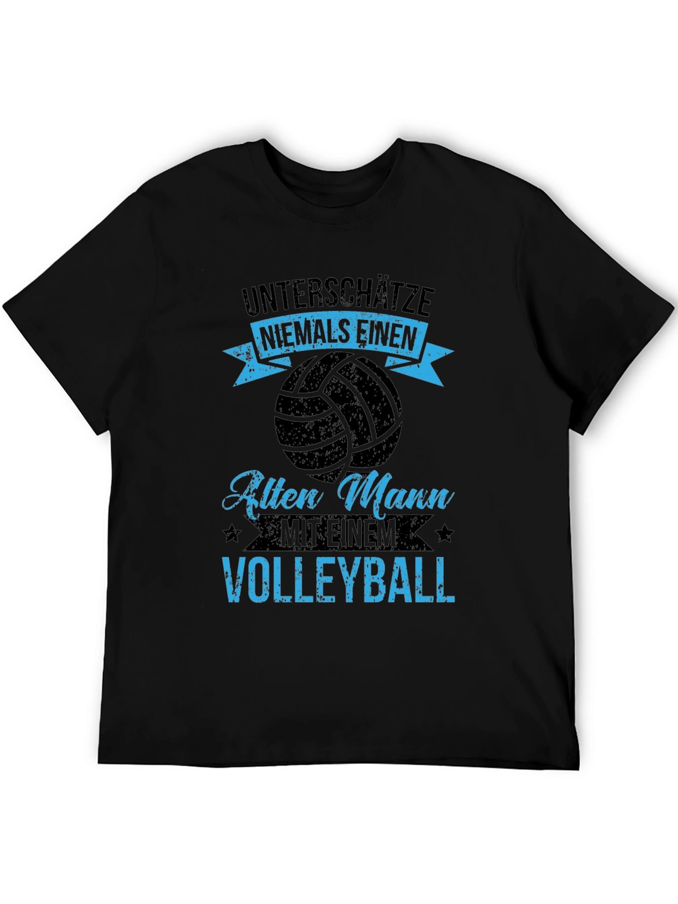 Black Volleyball Old Man T-Shirt view 5