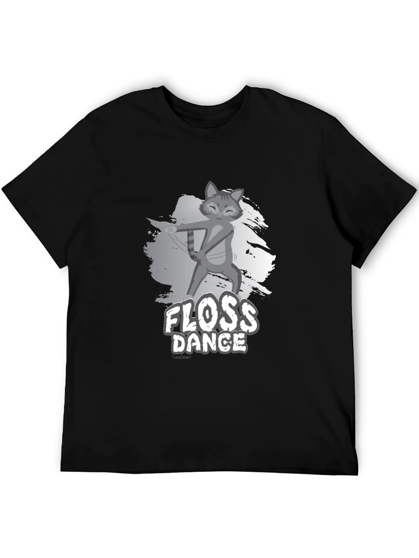Black Floss Dance Cat Graphic Tee - Black view 5