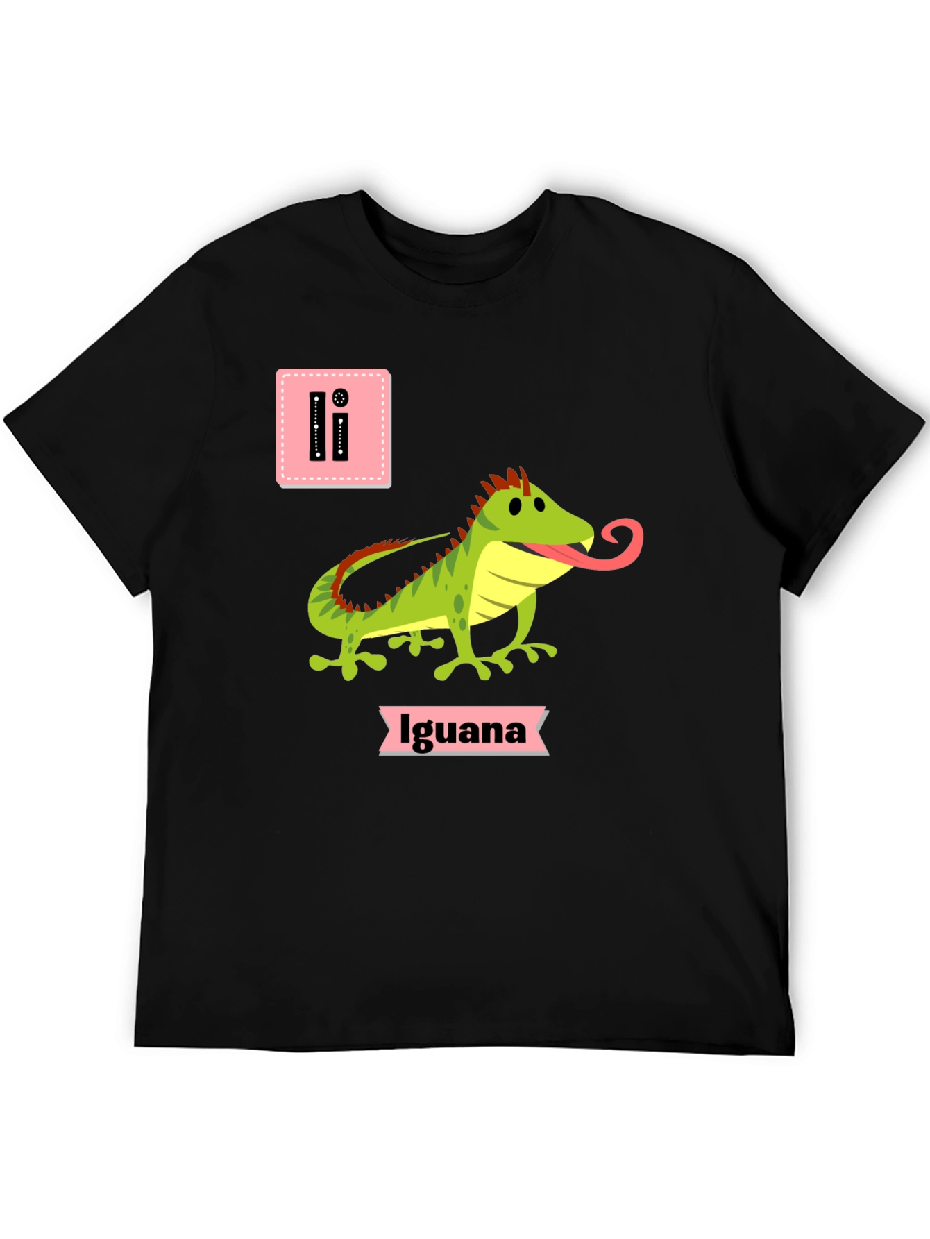 Black Iguana Alphabet Black T-Shirt view 5