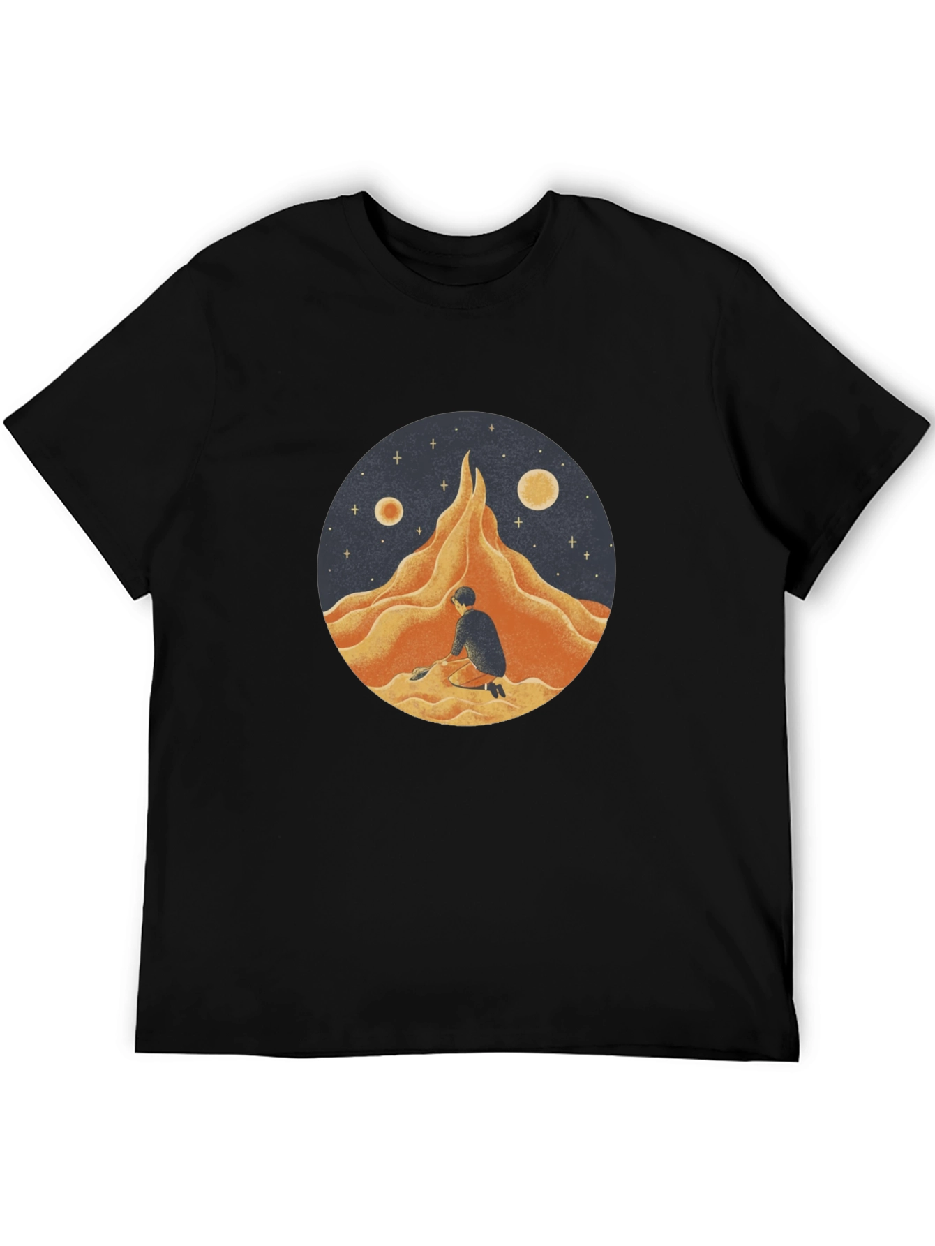 Black Lunar Dreamscape Graphic Tee view 5
