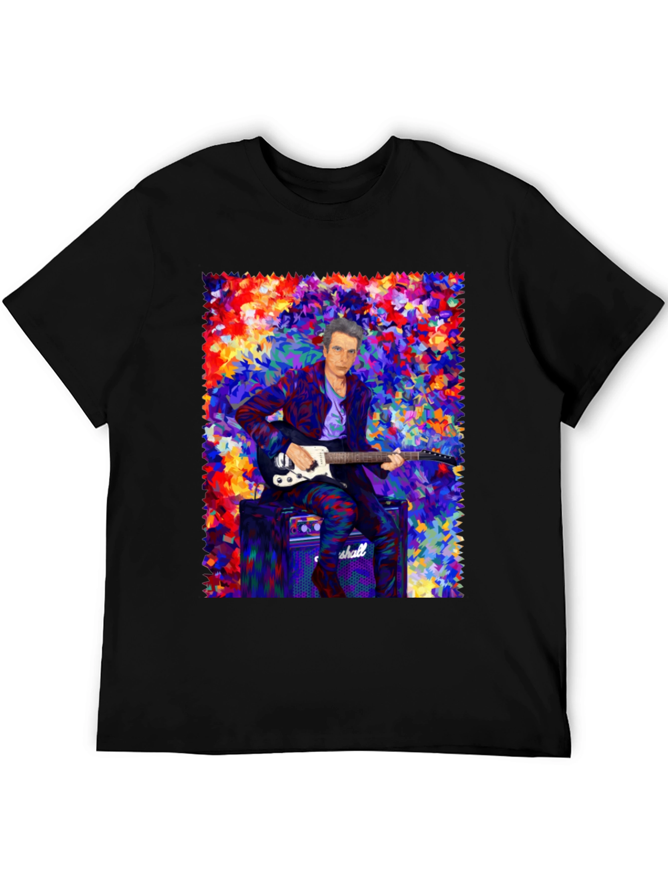 Black Colorful Musician Graphic T-Shirt view 5