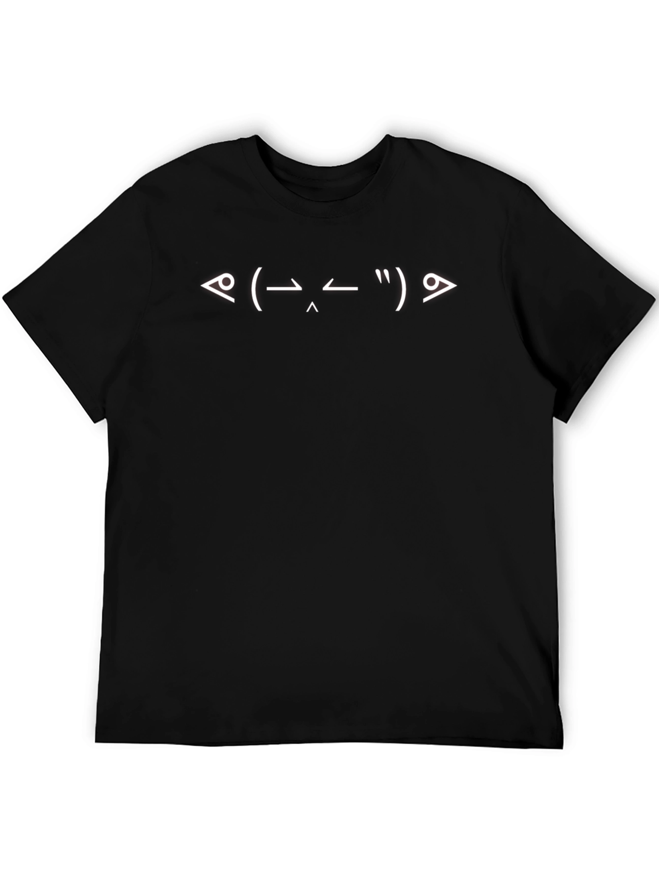 Black Funny Emoticon Black T-Shirt for Men view 5