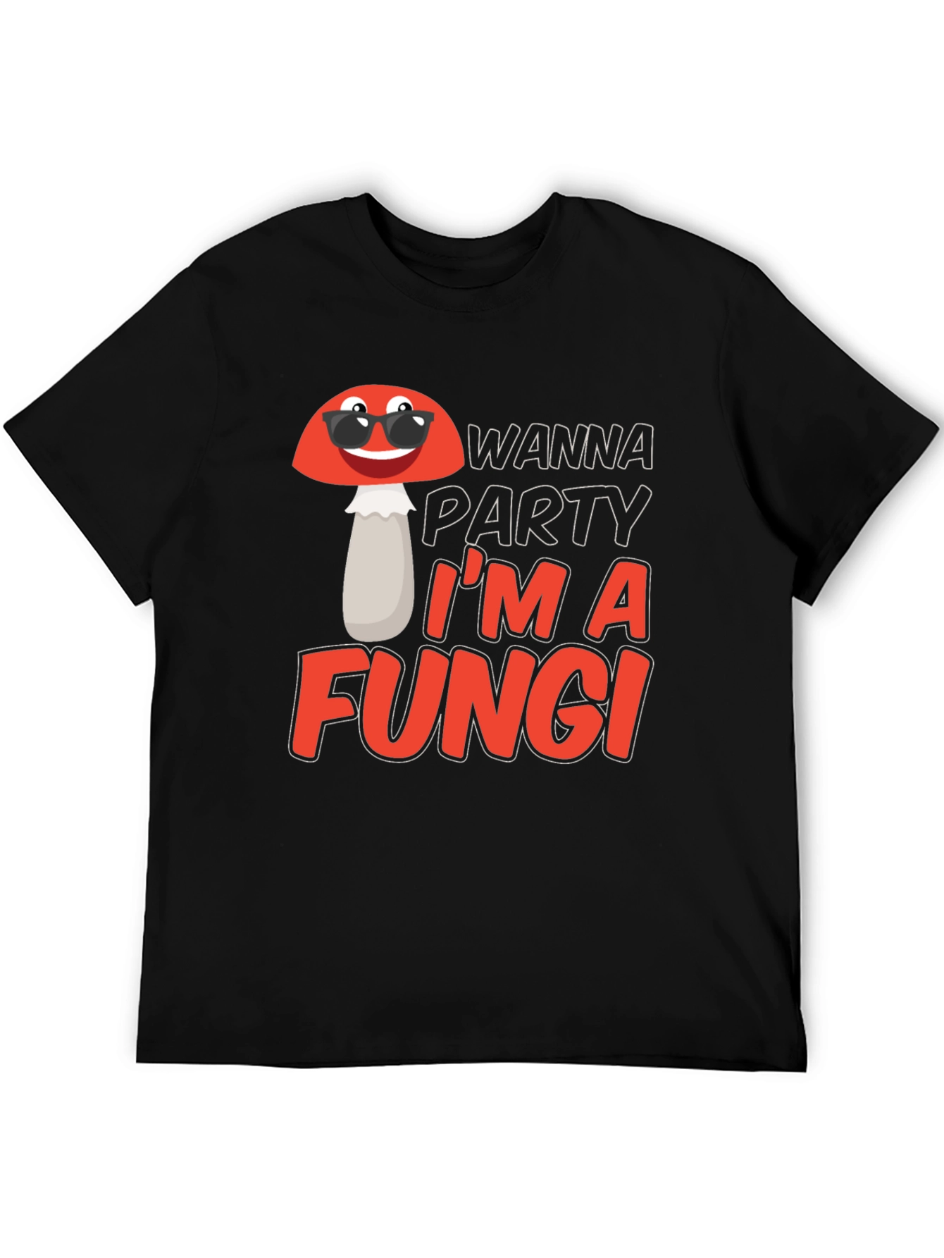 Black Funny Fungi Party T-Shirt view 5