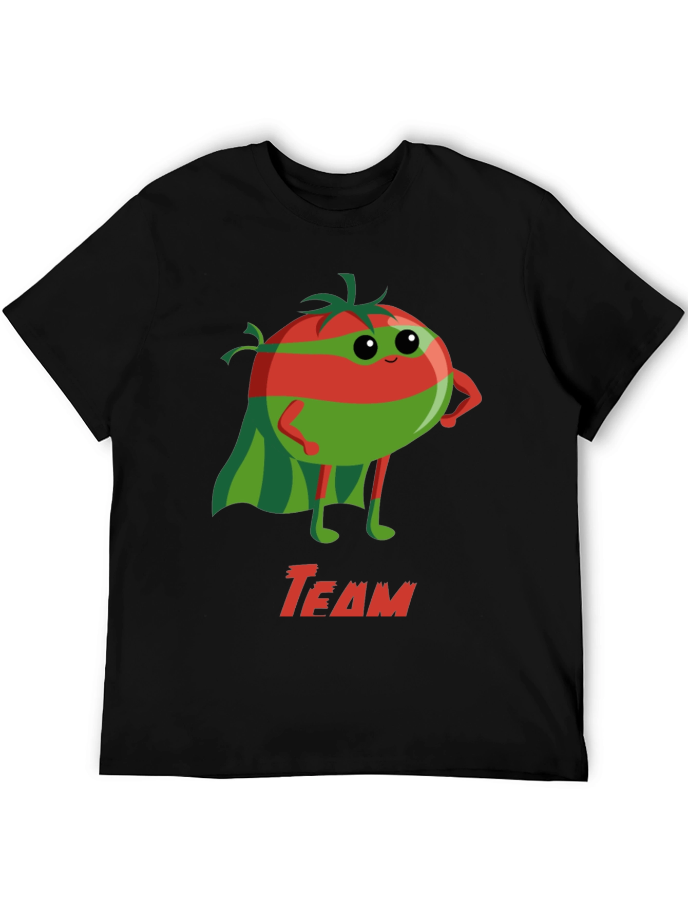 Black Team Tomato Superhero Graphic T-Shirt view 5