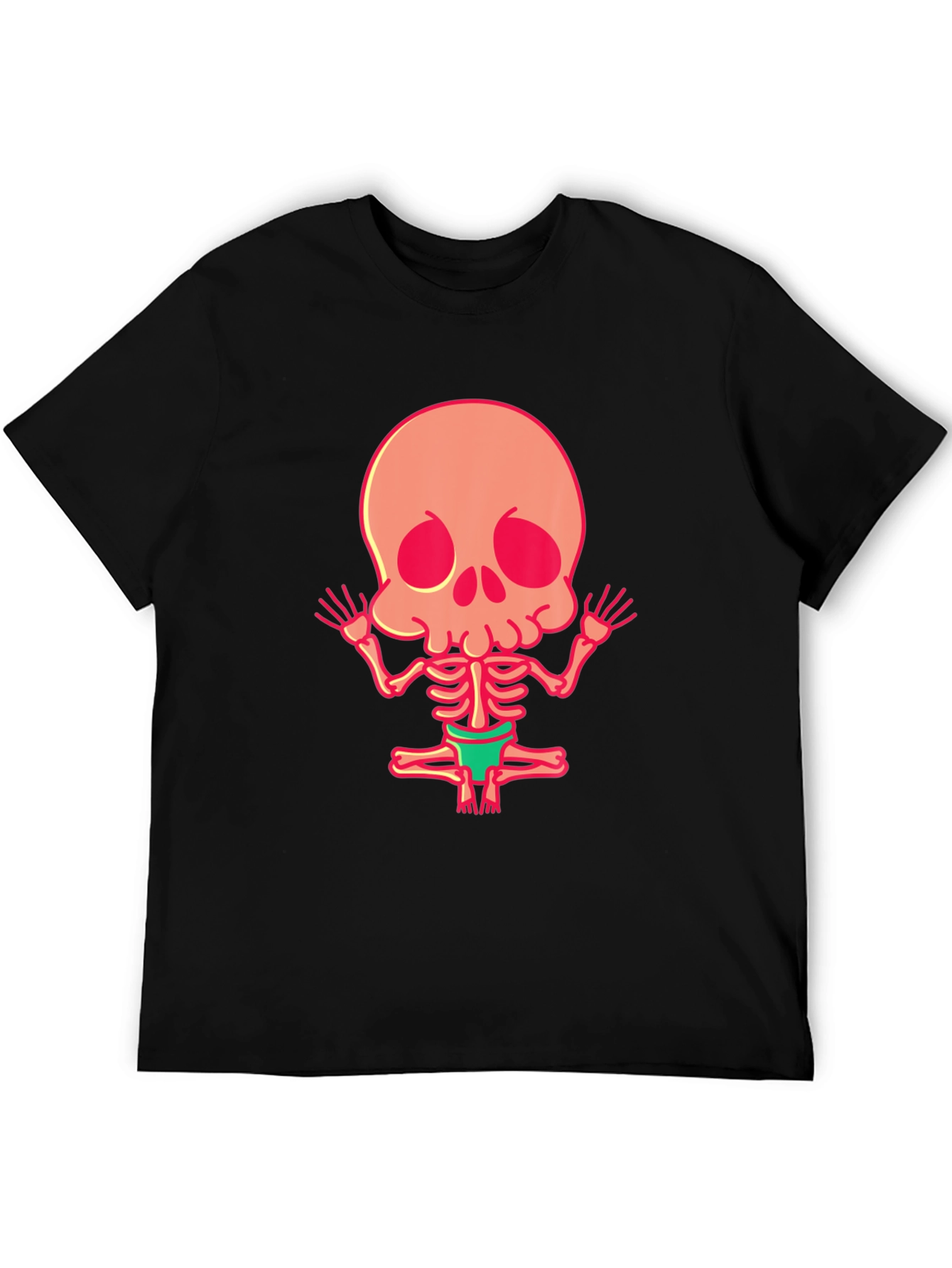 Black Skeleton Yoga Funny Graphic Tee view 5