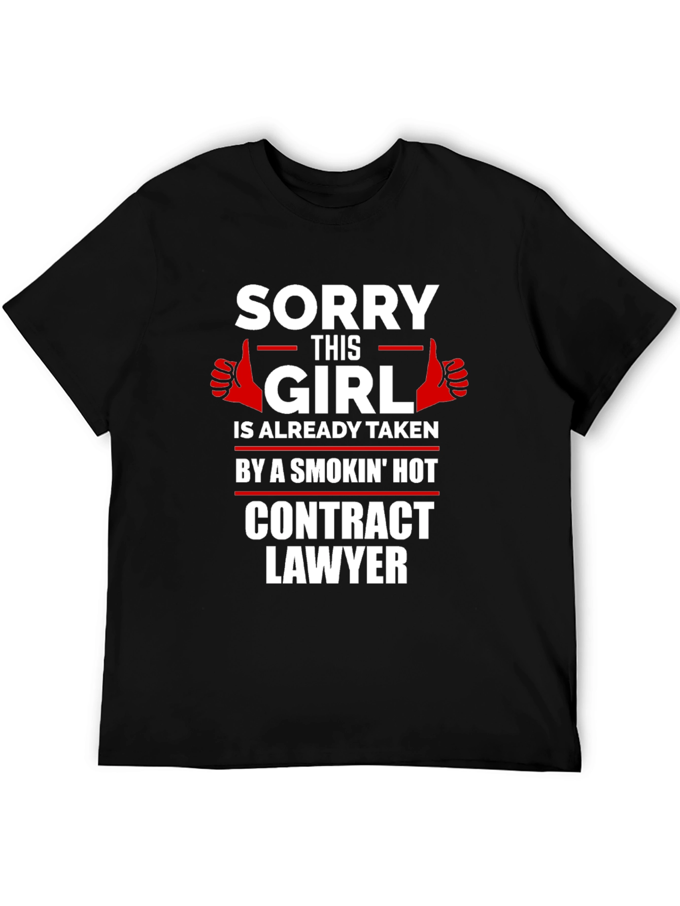 Black Sorry This Girl is Taken Contract Lawyer Graphic Tee view 5