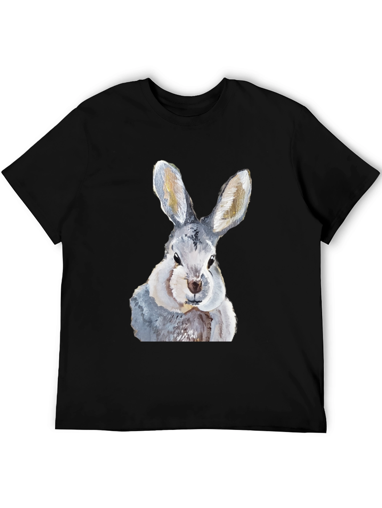 Hare T-Shirt: Soft Black Cotton Bunny Graphic Tee - 5
