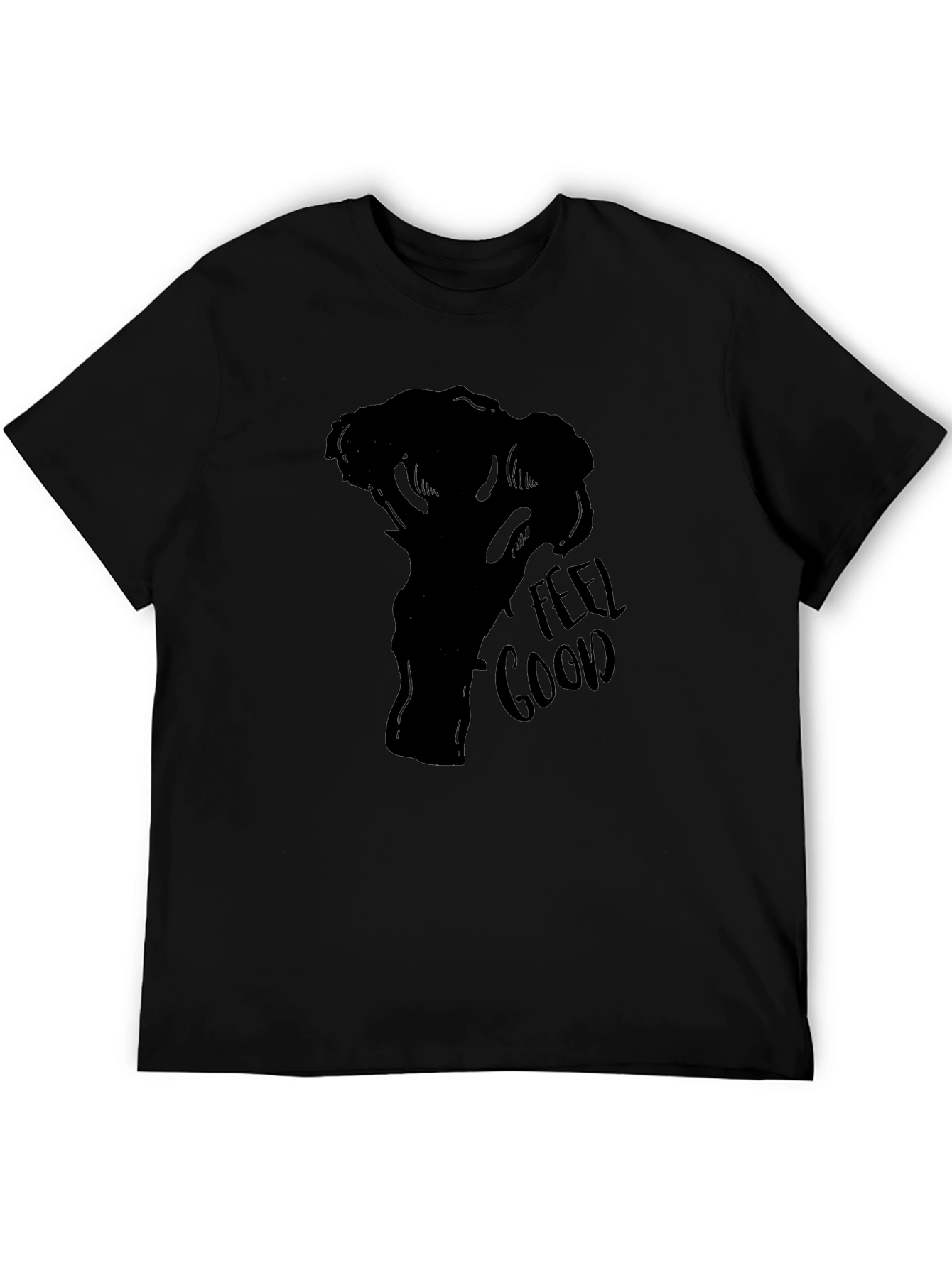 Black Feel Good Broccoli Graphic Tee - Black Cotton T-Shirt view 5