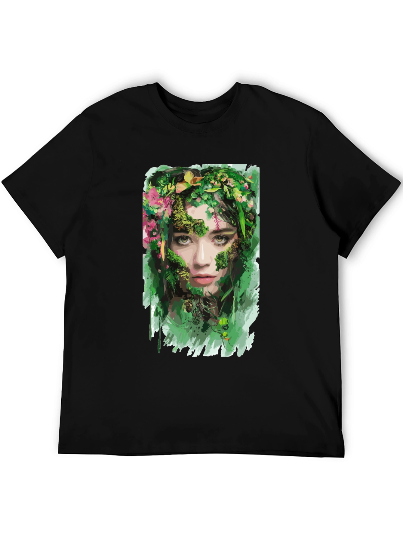 Black Nature Goddess Graphic T-Shirt - Black view 5