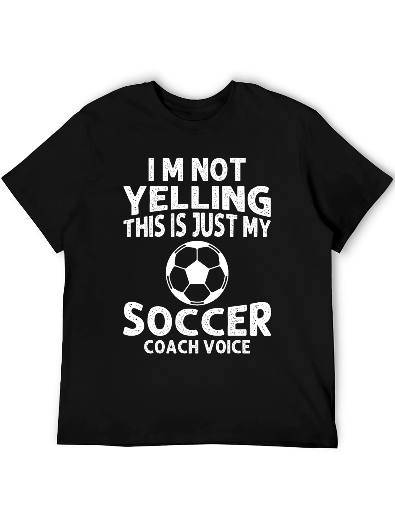 Black Soccer Coach Voice T-Shirt - Novelty Graphic Tee view 5