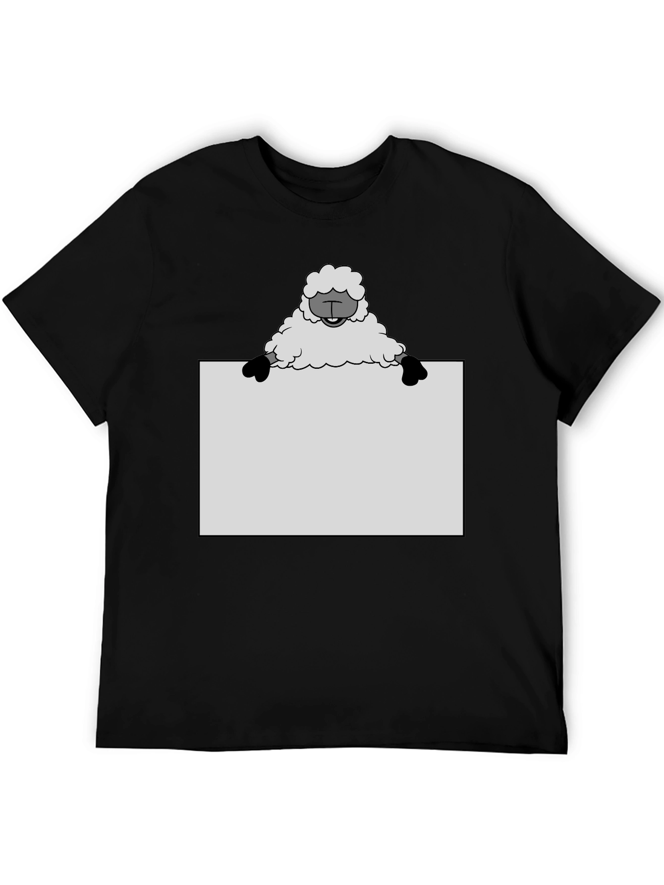Black Sheep Holding Sign T-Shirt - Black view 5