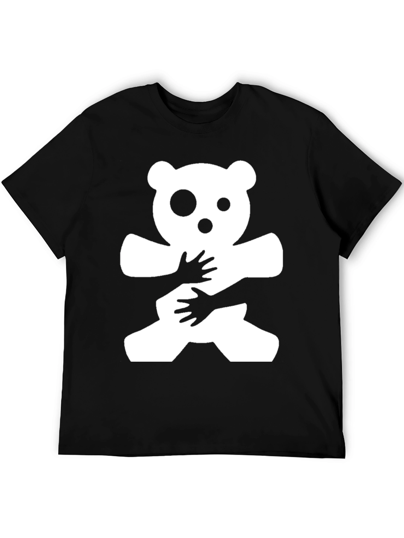 Black Hug Me Bear Graphic T-Shirt - Black view 5