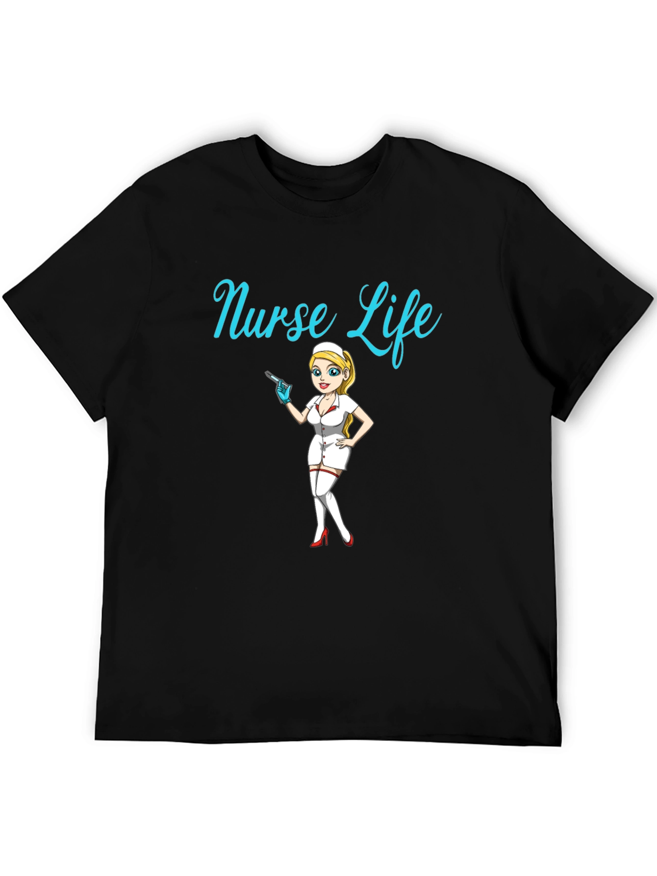 Black Nurse Life Black Graphic Tee view 5