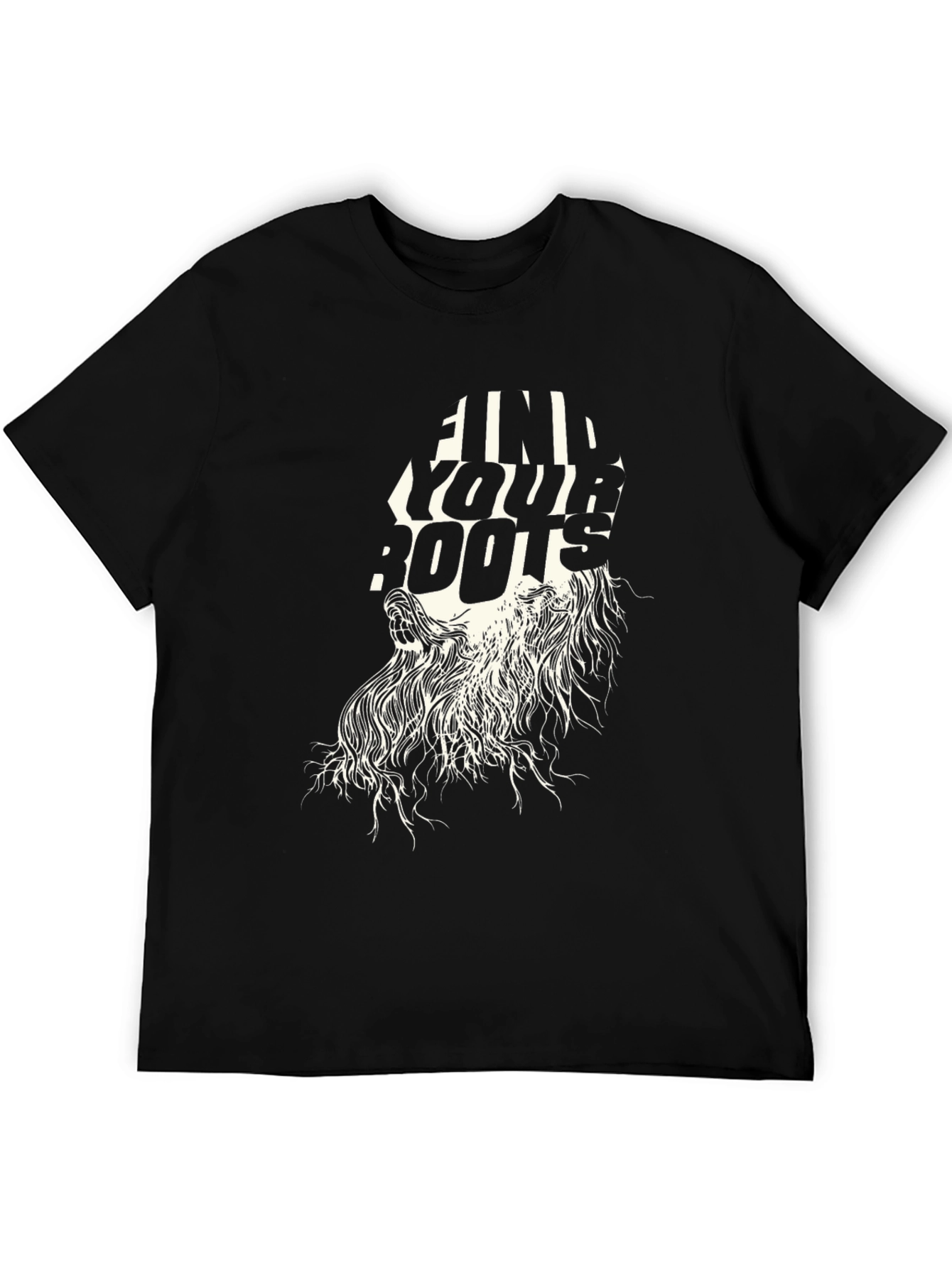 Black Find Your Roots Graphic Tee - Black Cotton T-Shirt view 5